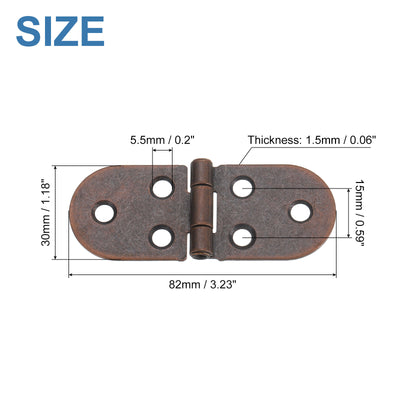 Harfington Uxcell Folding Table Hinge, 4pcs Iron 270 Degree Table Hinges, Red Bronze