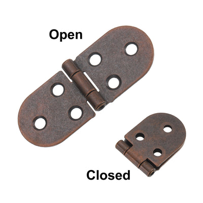 Harfington Uxcell Folding Table Hinge, 4pcs Iron 270 Degree Table Hinges, Red Bronze