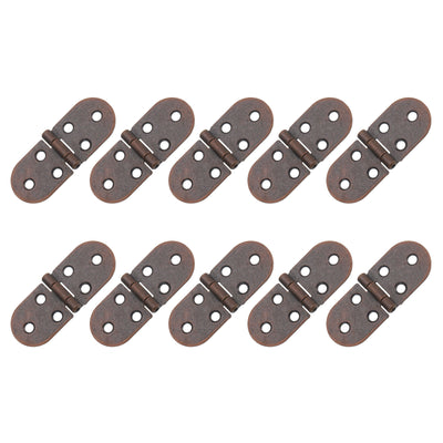 Harfington Uxcell Folding Table Hinge, 10pcs Iron 270 Degree Table Hinges, Red Bronze