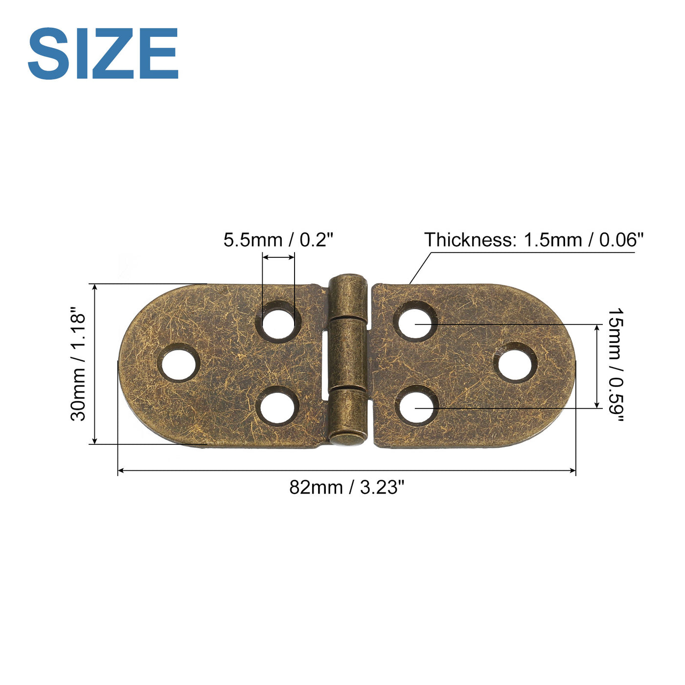 uxcell Uxcell Folding Table Hinge, 4pcs Iron 270 Degree Table Hinges, Bronze