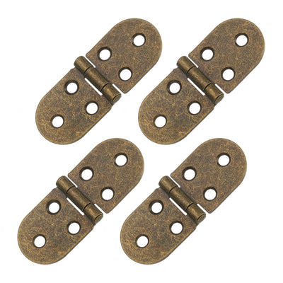 Harfington Uxcell Folding Table Hinge, 4pcs Iron 270 Degree Table Hinges, Bronze