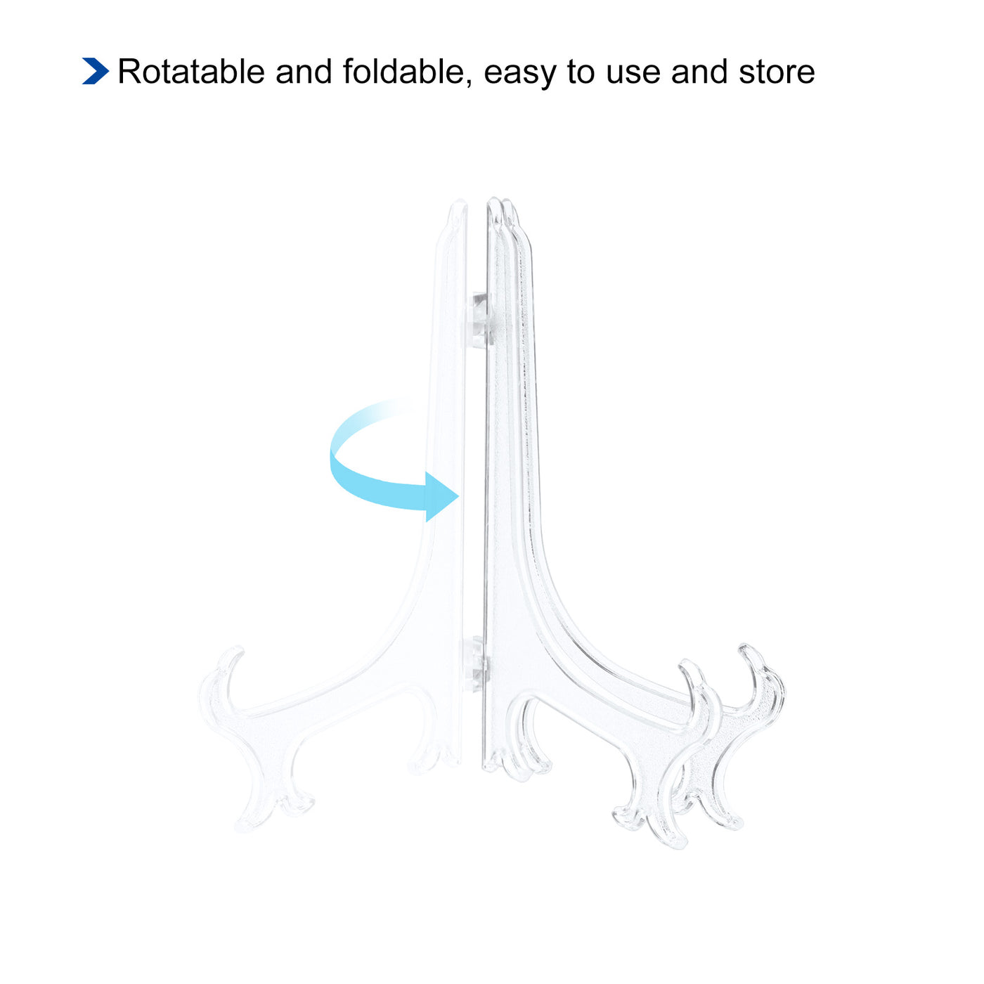 uxcell Uxcell 6Pcs 6.8" Easel Plate Holder, Plastic Folding Display Stand Clear for Home