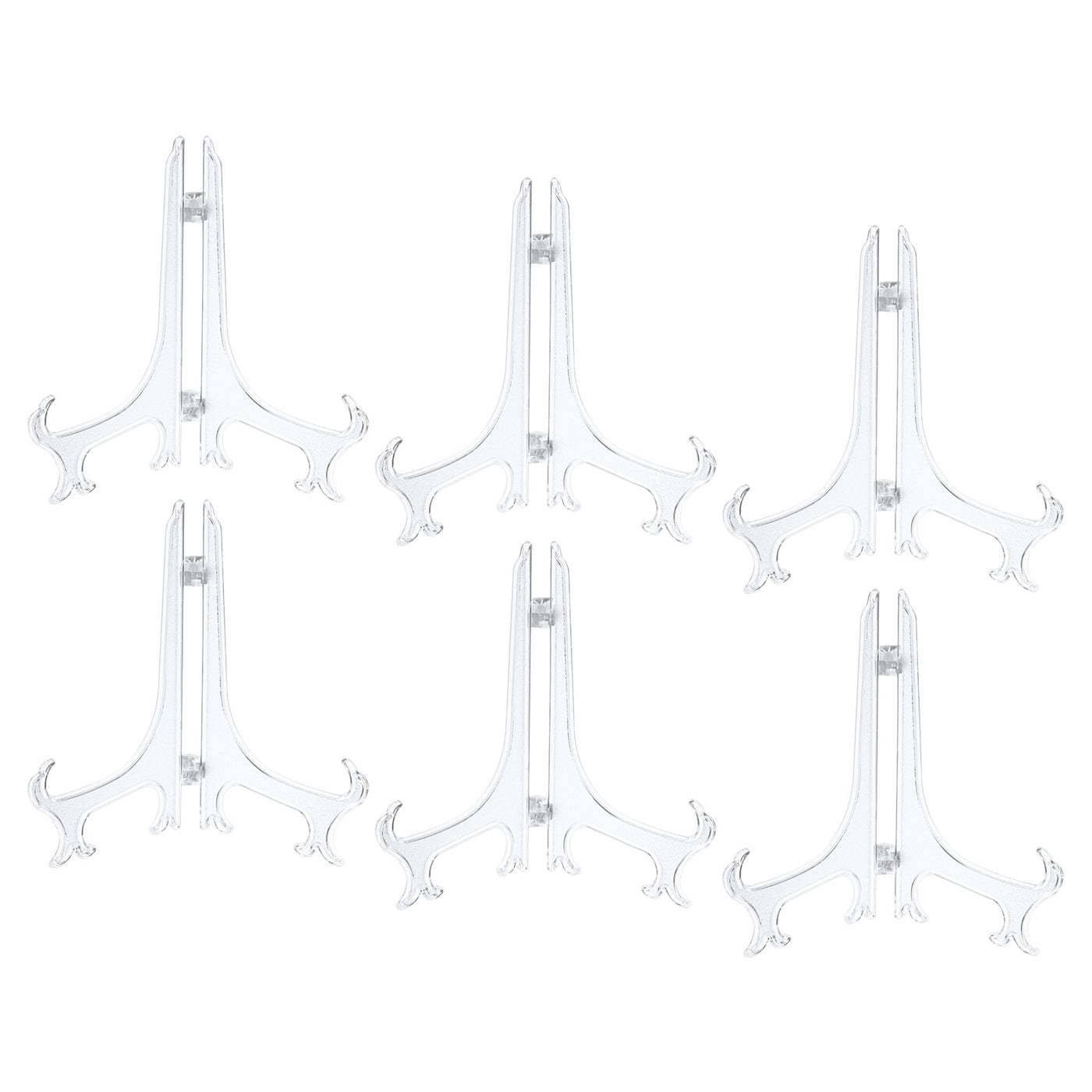 uxcell Uxcell 6Pcs 6.8" Easel Plate Holder, Plastic Folding Display Stand Clear for Home