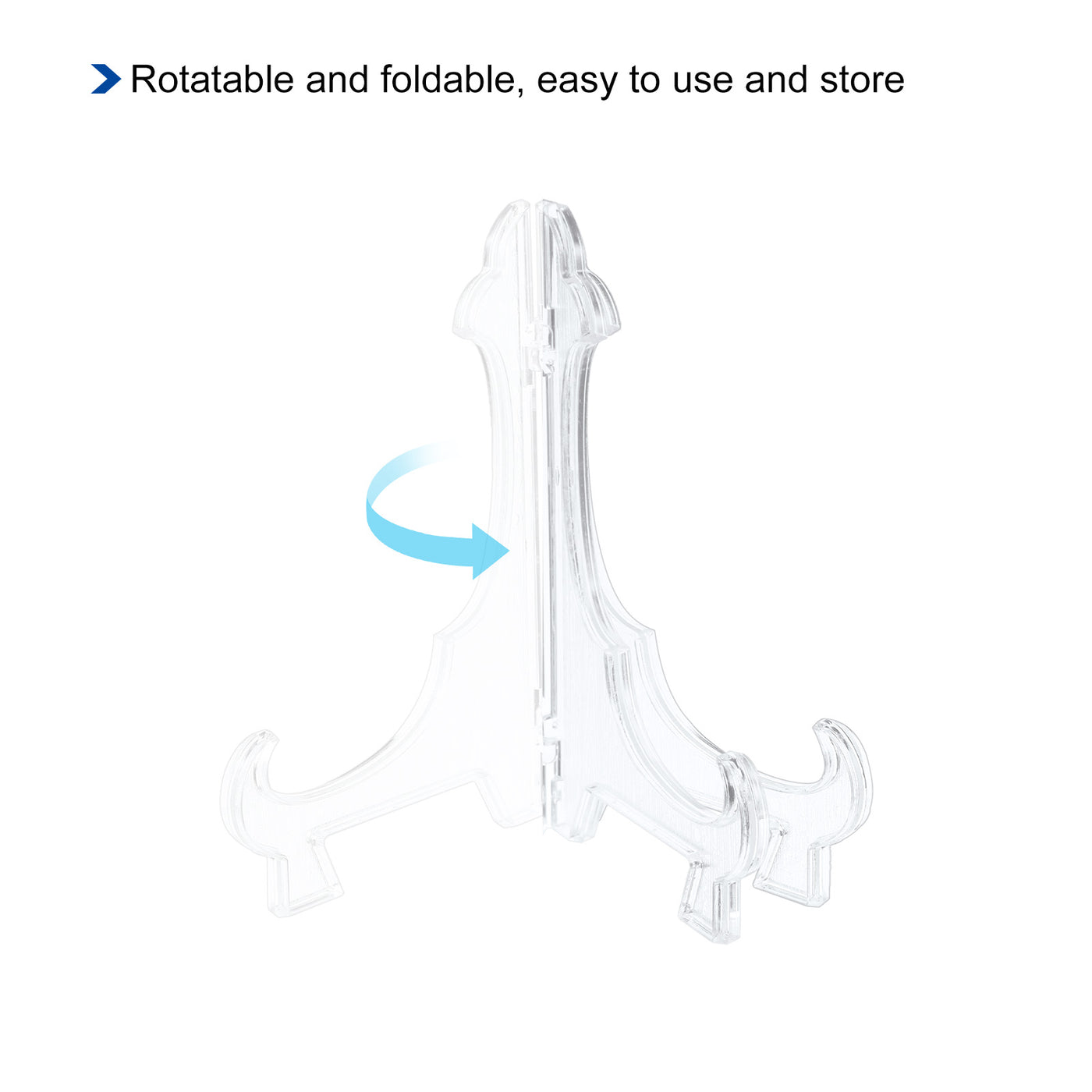 uxcell Uxcell 6Pcs 5.5" Easel Plate Holder, Plastic Folding Display Stand Clear for Home