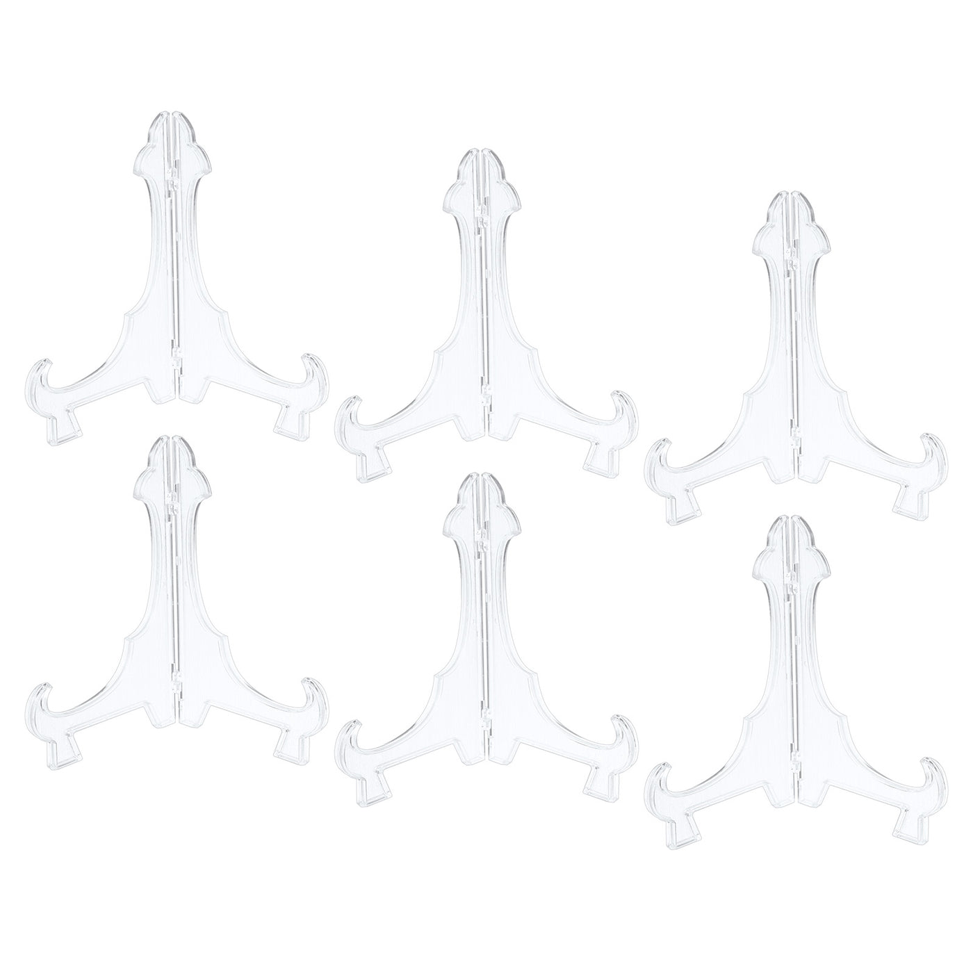 uxcell Uxcell 6Pcs 5.5" Easel Plate Holder, Plastic Folding Display Stand Clear for Home