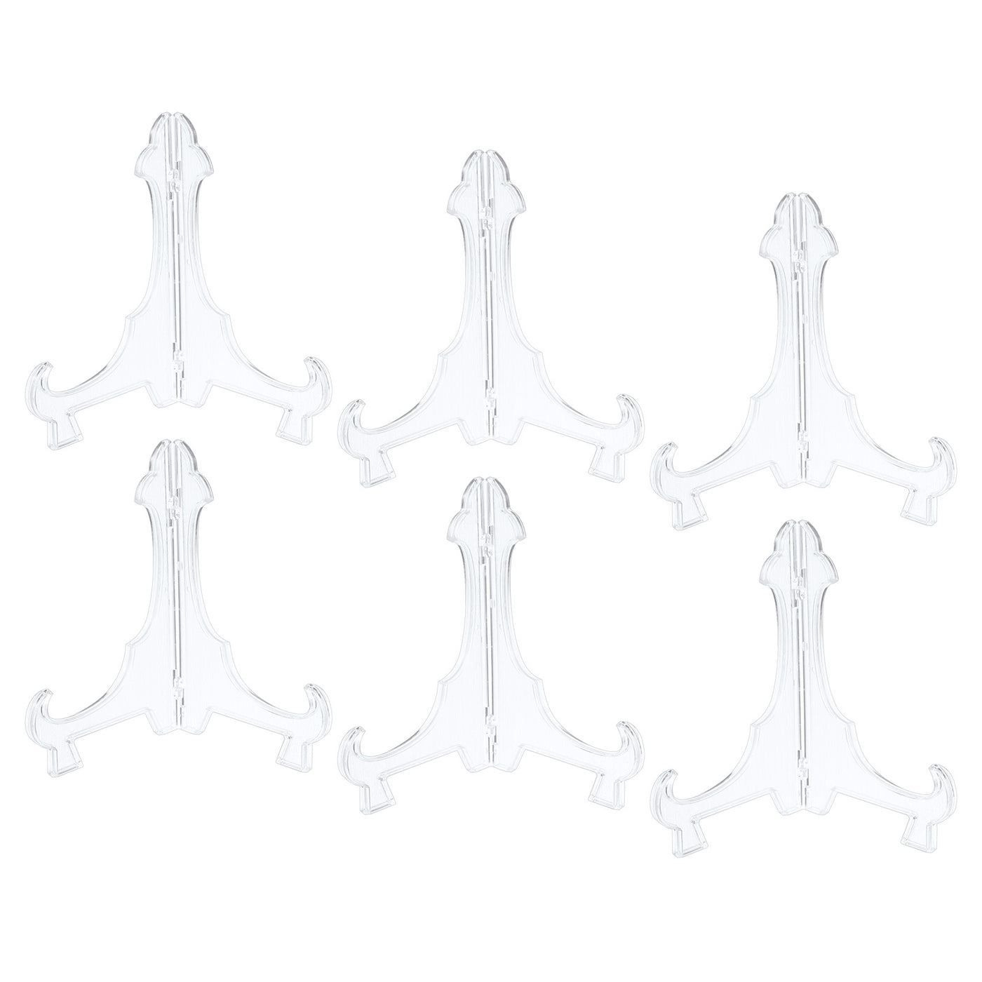 uxcell Uxcell 6Pcs 7.1" Easel Plate Holder, Plastic Folding Display Stand Clear for Home