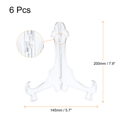 Harfington Uxcell 6Pcs 8" Easel Plate Holder, Plastic Folding Display Stand Clear for Home