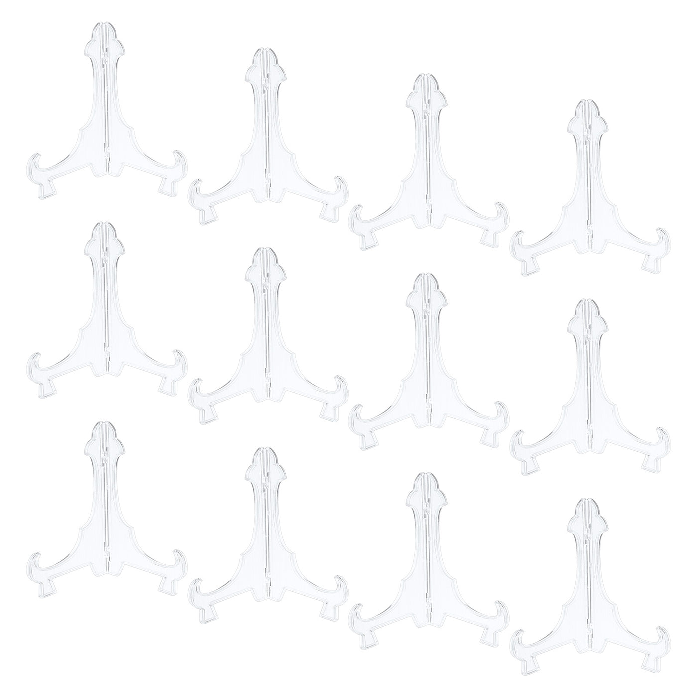 uxcell Uxcell 12Pcs 5.5" Easel Plate Holder, Plastic Folding Display Stand Clear for Home