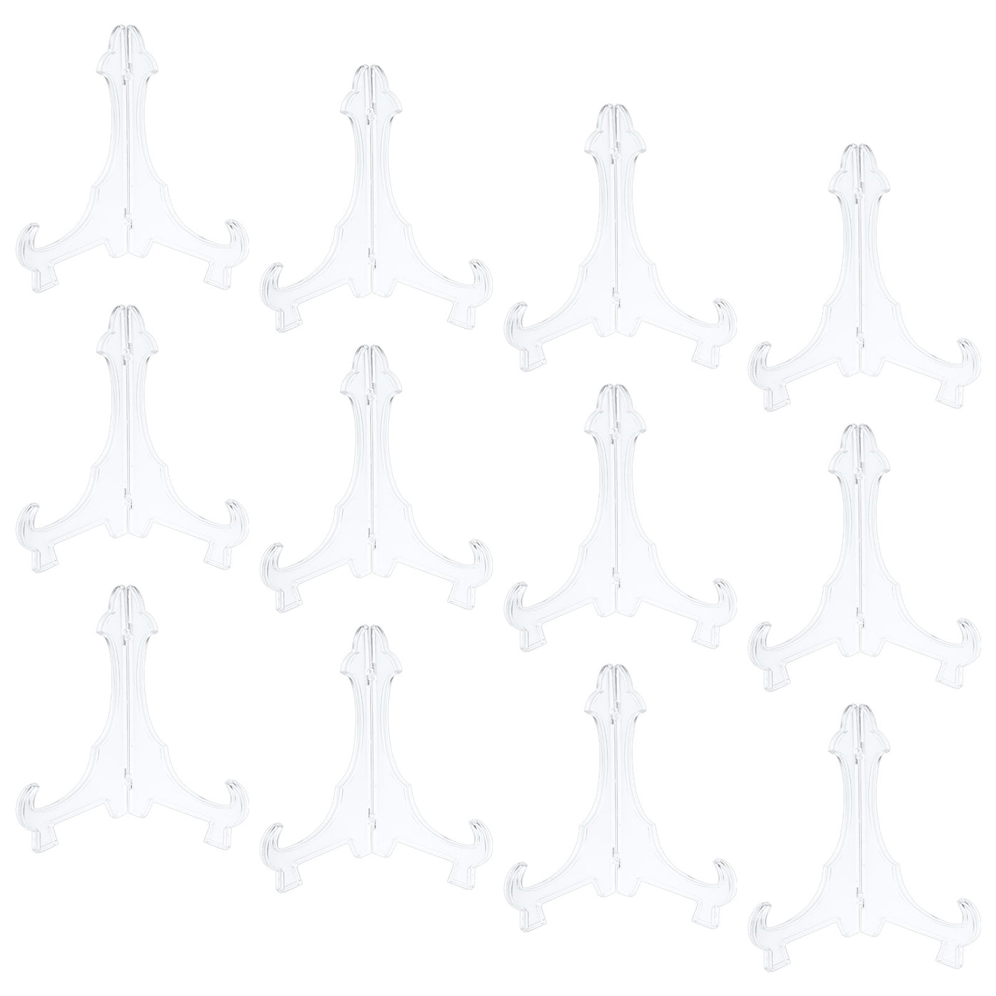 uxcell Uxcell 12Pcs 9.4" Easel Plate Holder, Plastic Folding Display Stand Clear for Home