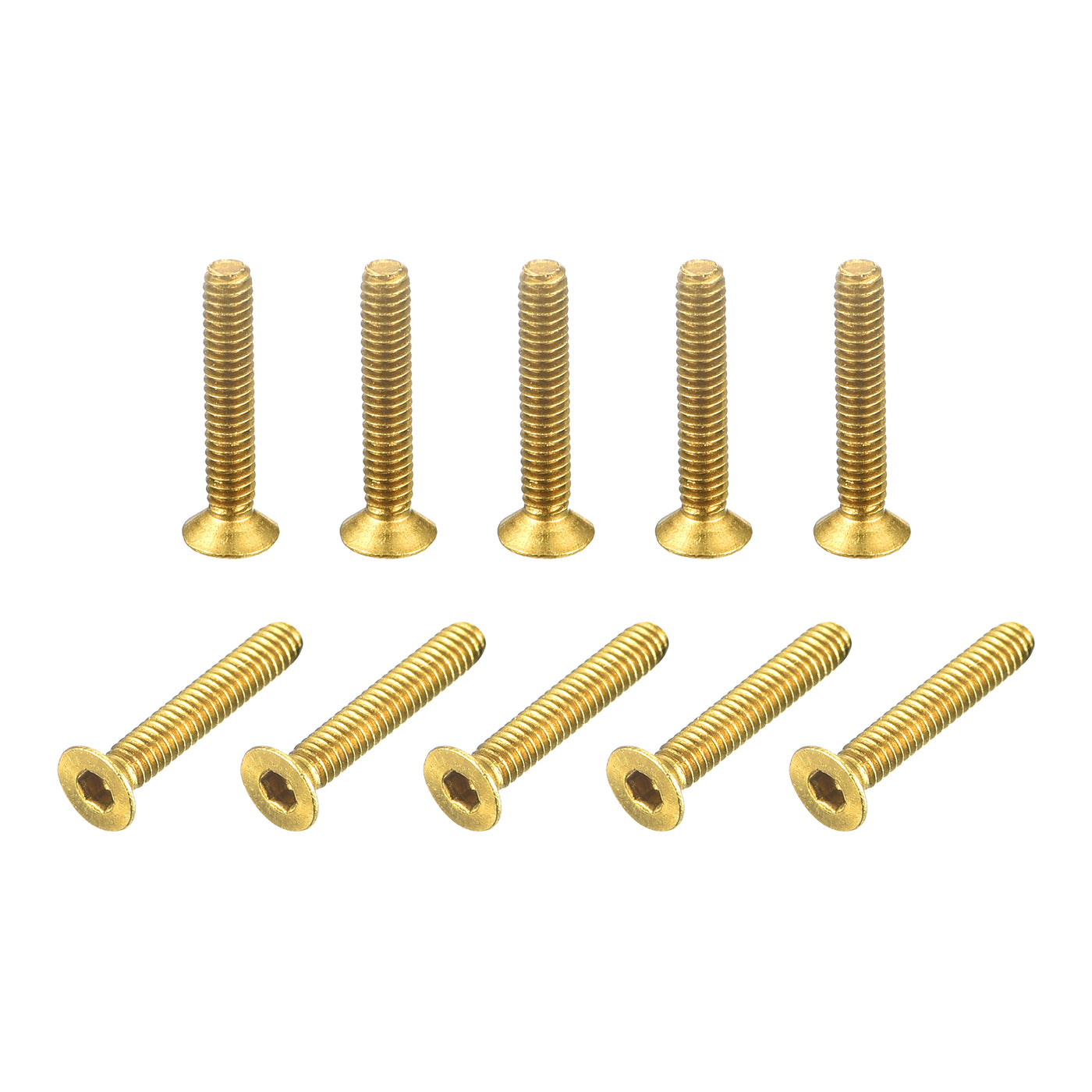 uxcell Uxcell Flat Head Socket Cap Screws, M2-0.4x12mm Brass Inner Hex Drive Bolts 20Pcs