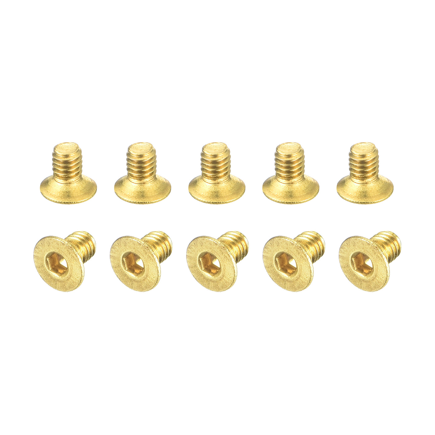 uxcell Uxcell Flat Head Socket Cap Screws, M2.5-0.45x4mm Brass Inner Hex Drive Bolts 20Pcs