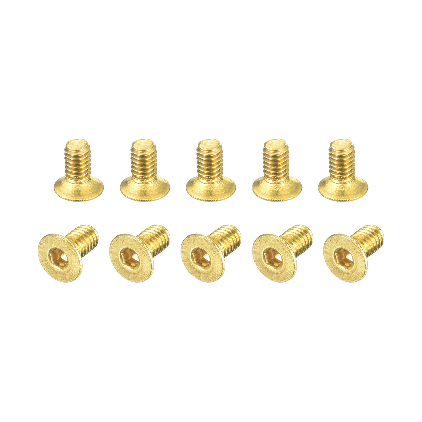 uxcell Uxcell Flat Head Socket Cap Screws, M2.5-0.45x5mm Brass Inner Hex Drive Bolts 20Pcs