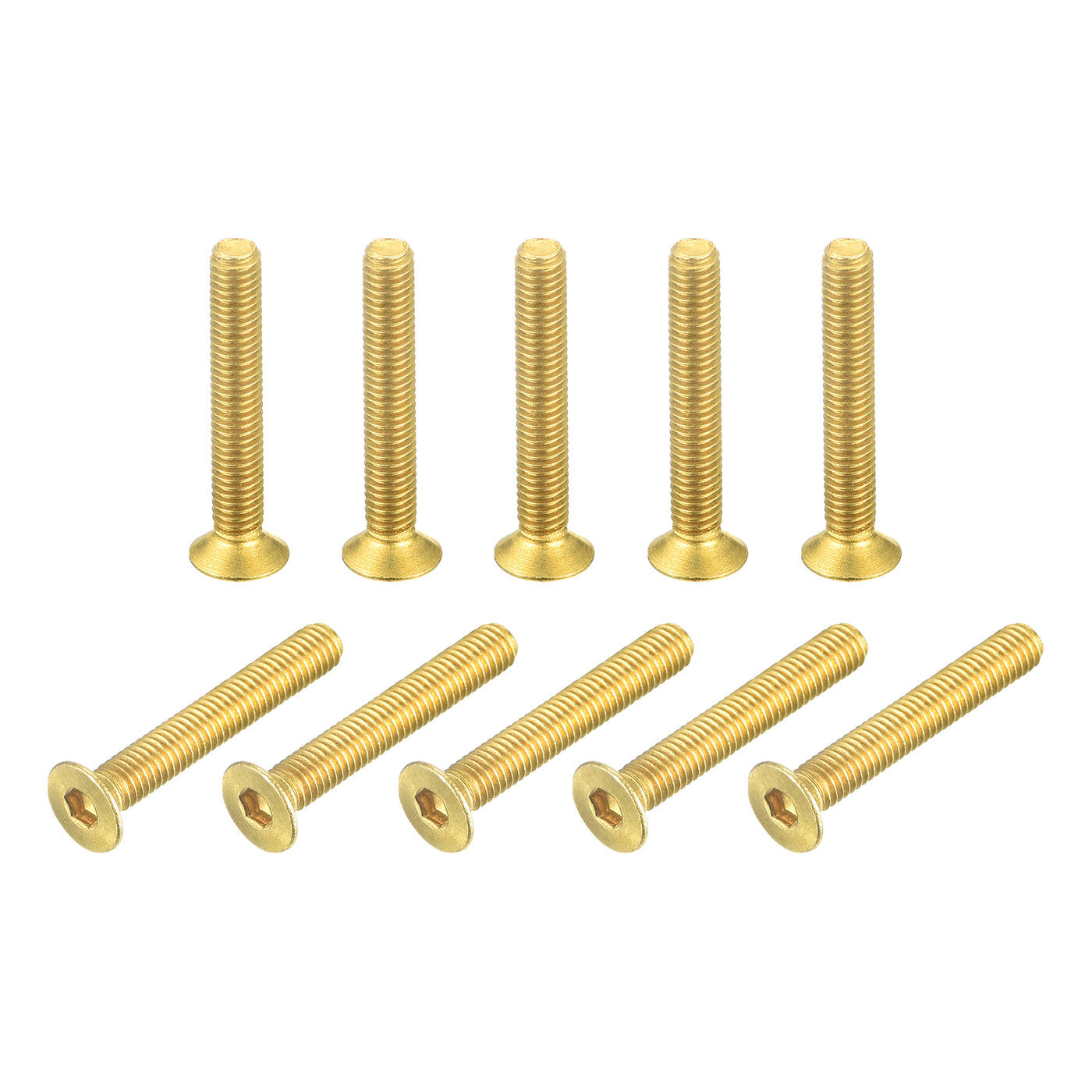 uxcell Uxcell Flat Head Socket Cap Screws, M3-0.5x20mm Brass Inner Hex Drive Bolts 20Pcs