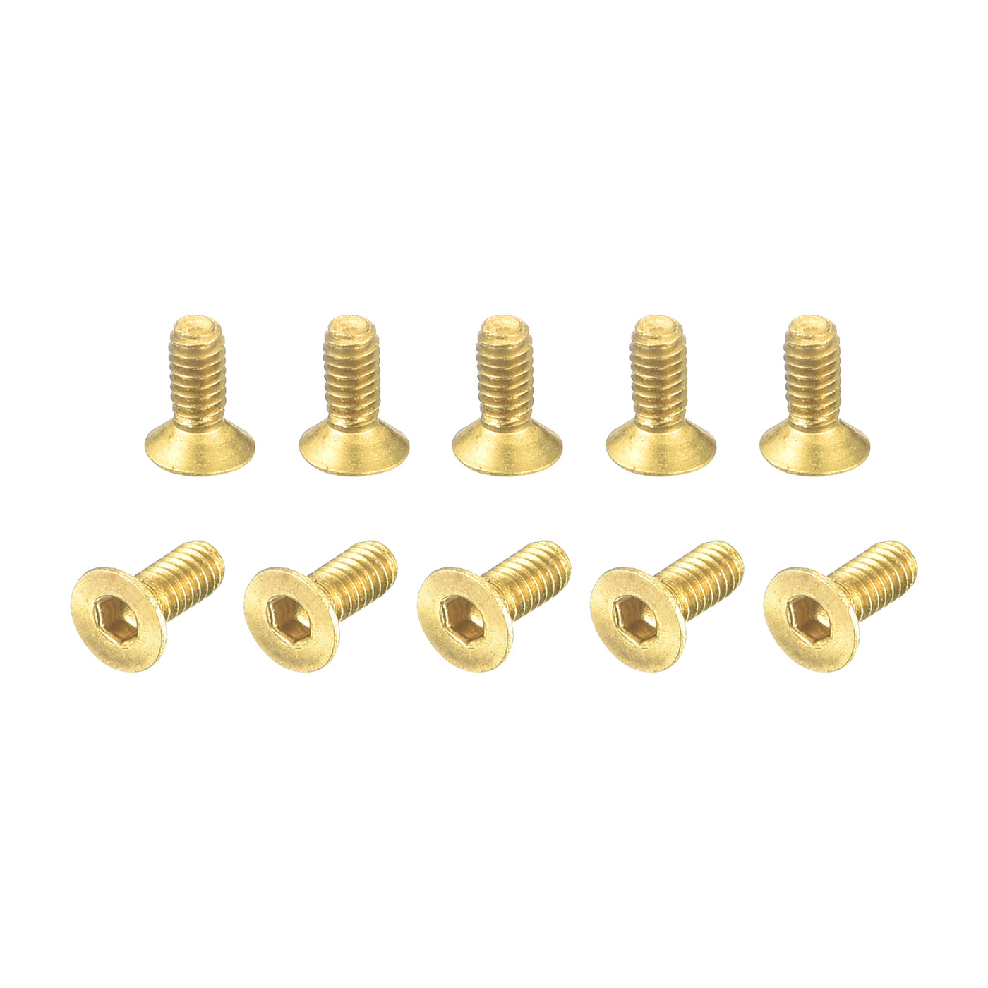 uxcell Uxcell Flat Head Socket Cap Screws, M2-0.4x5mm Brass Inner Hex Drive Bolts 24Pcs