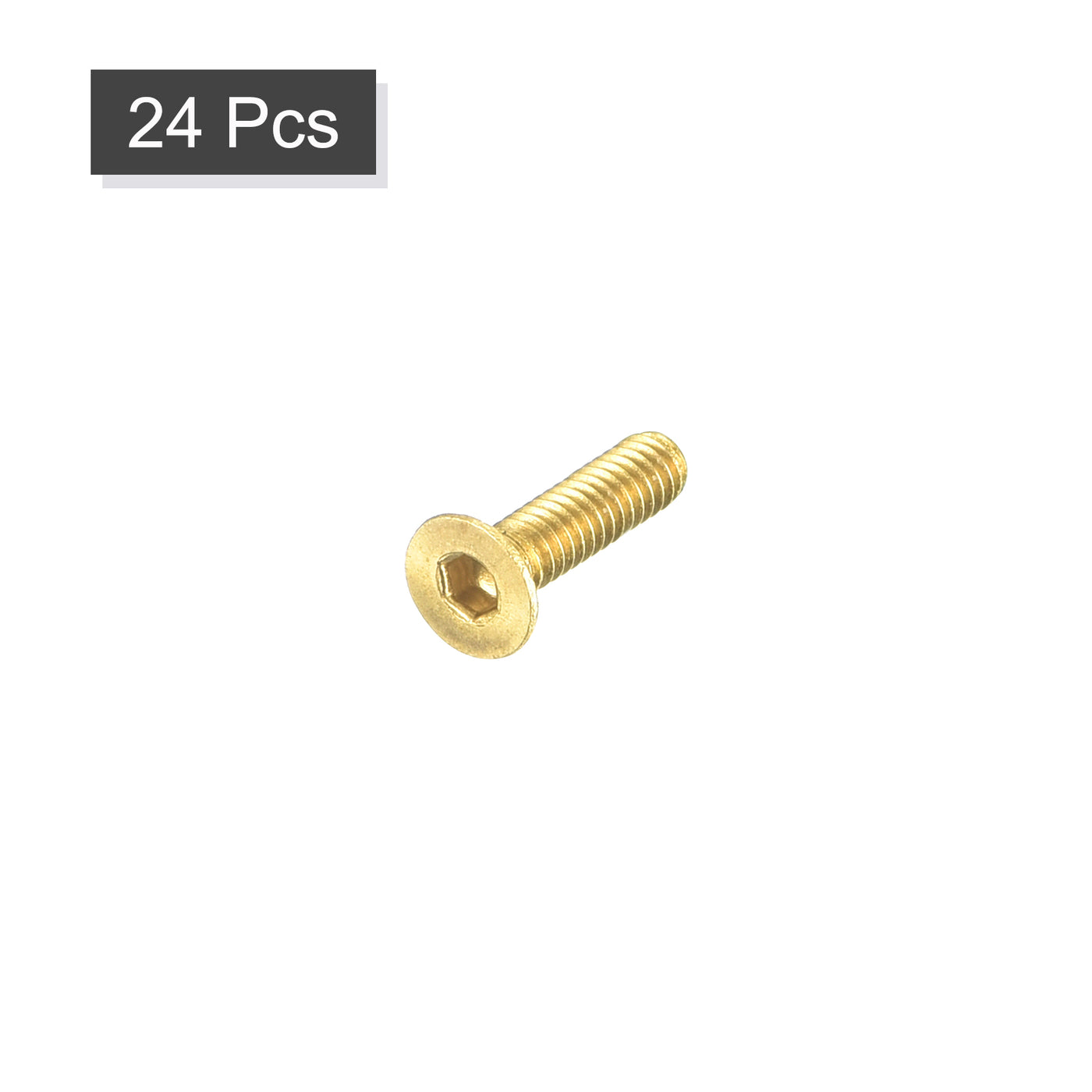 uxcell Uxcell Flat Head Socket Cap Screws, M2-0.4x8mm Brass Inner Hex Drive Bolts 24Pcs