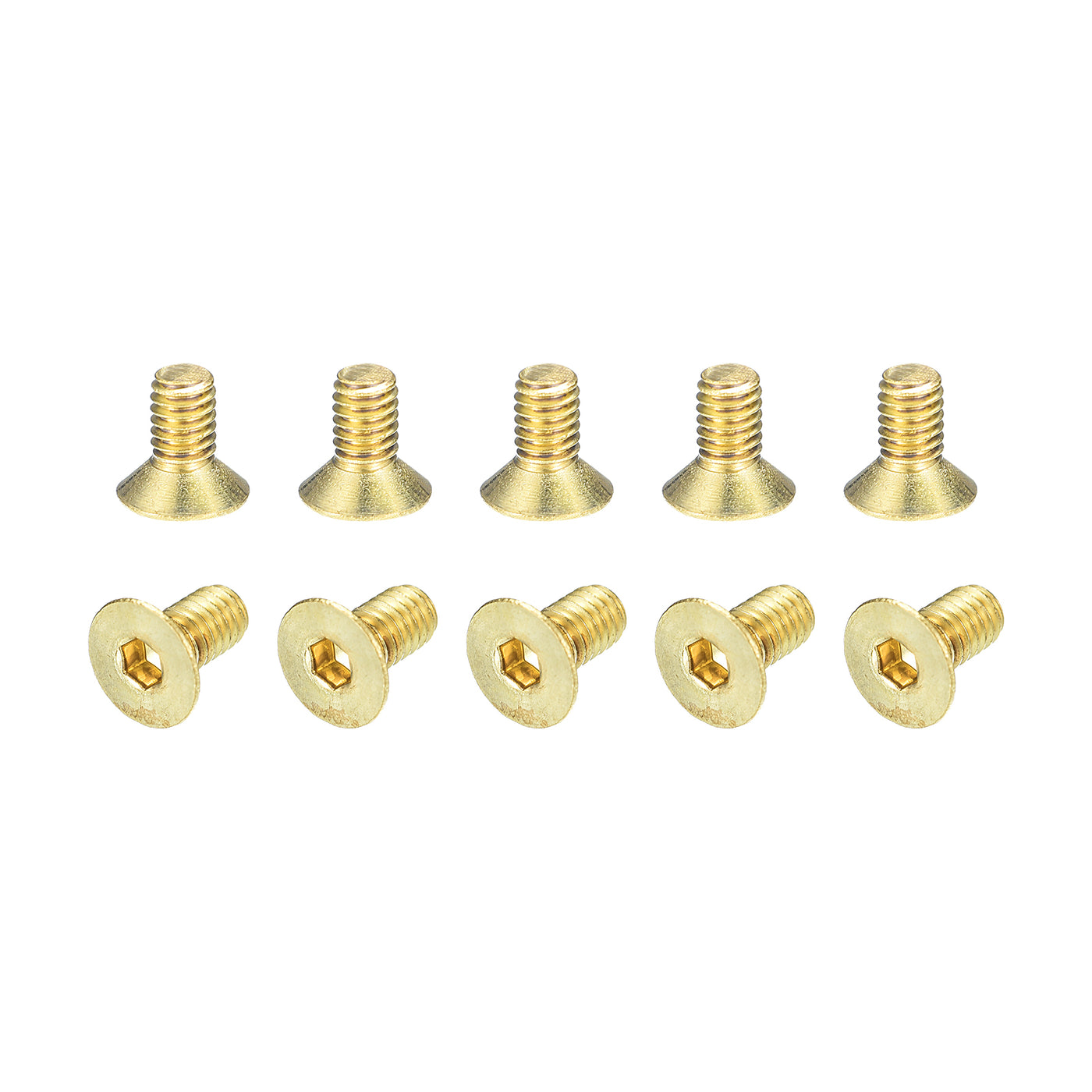 uxcell Uxcell Flat Head Socket Cap Screws, M4-0.7x8mm Brass Inner Hex Drive Bolts 24Pcs