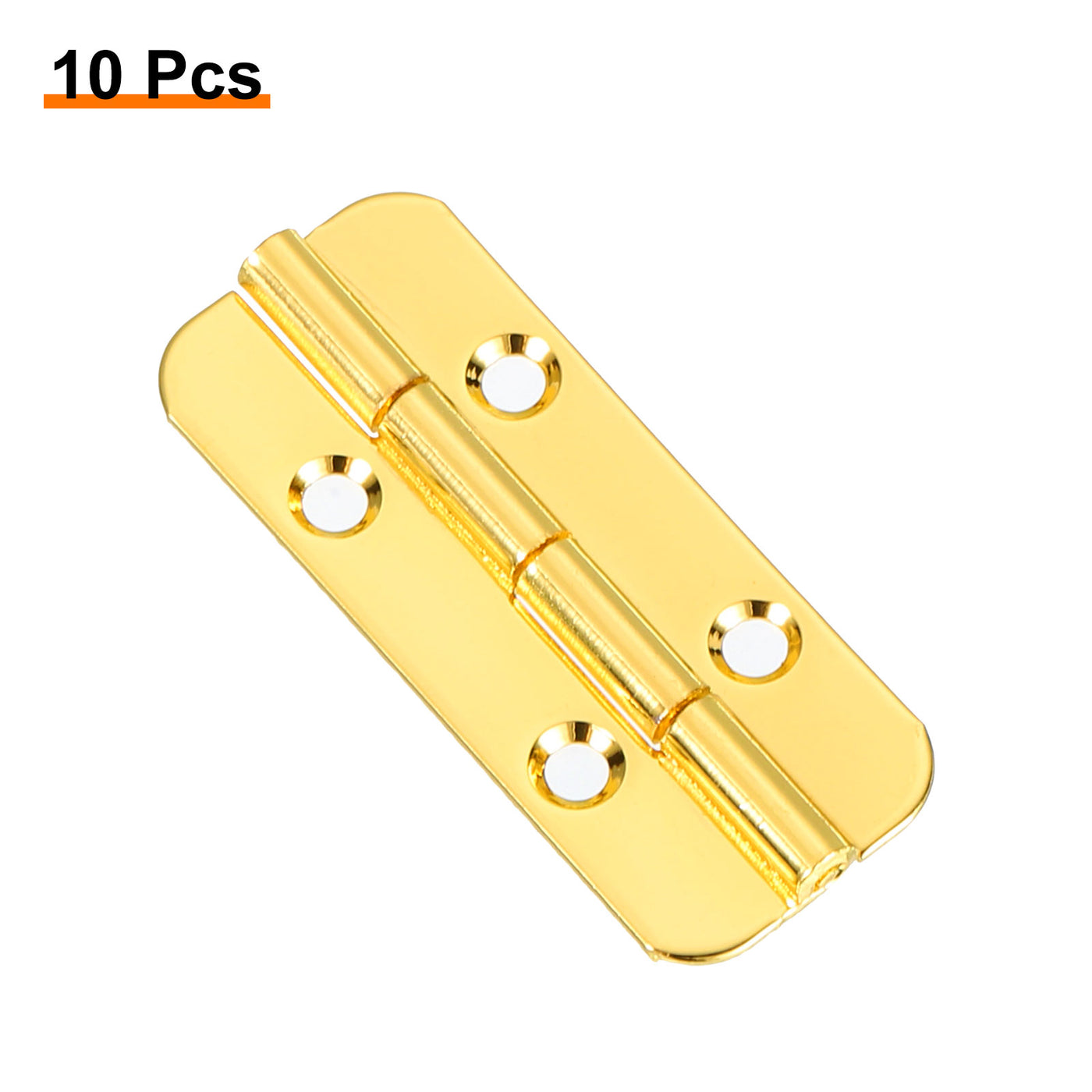 uxcell Uxcell Mini Oval Hinges, 180 Degree Long Folding Butt Hinges, Jewelry Gift Box Hinge, Cabinet Gate Door Hinge with Screws, 40x16mm Gold, 10 Pcs