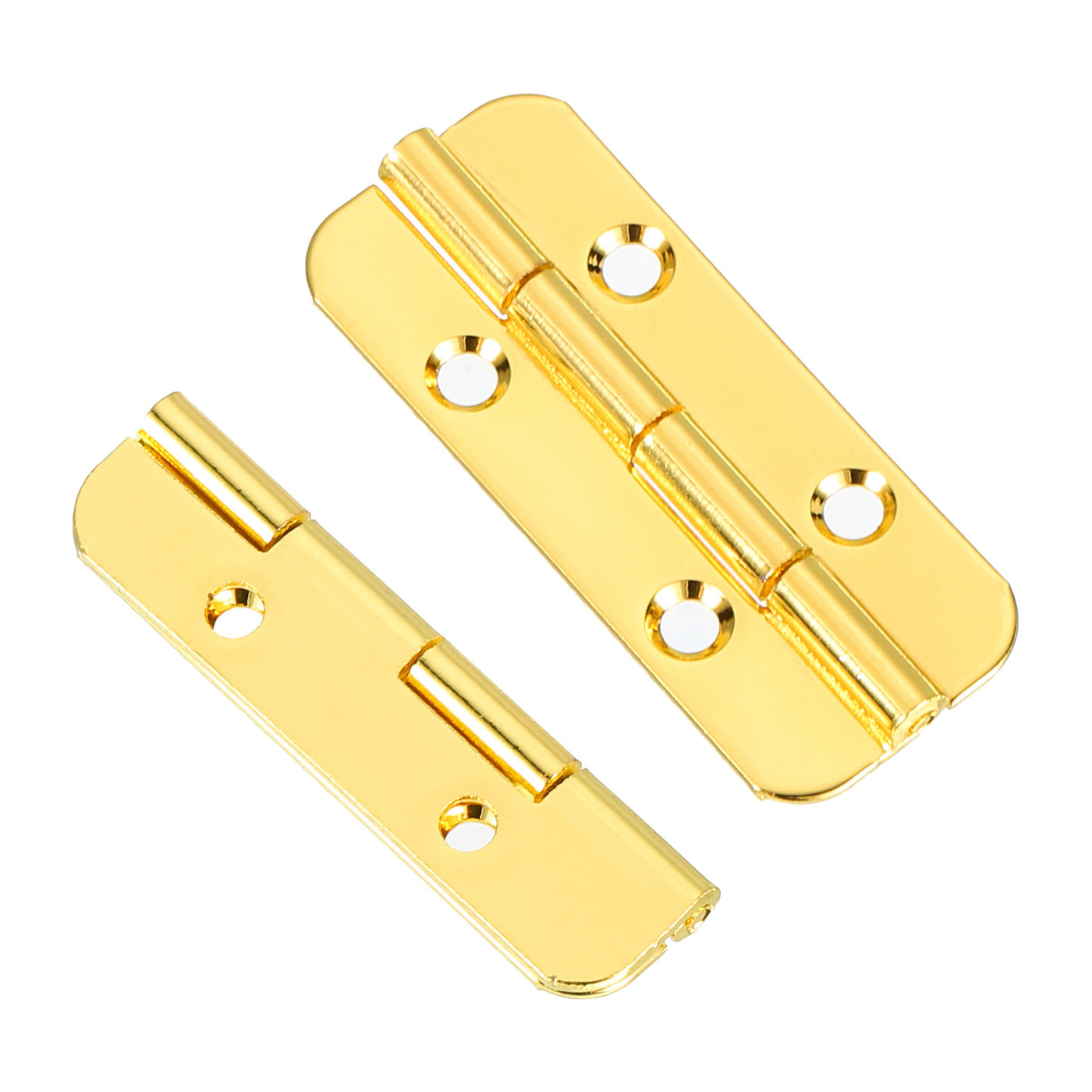 uxcell Uxcell Mini Oval Hinges, 180 Degree Long Folding Butt Hinges, Jewelry Gift Box Hinge, Cabinet Gate Door Hinge with Screws, 40x16mm Gold, 10 Pcs