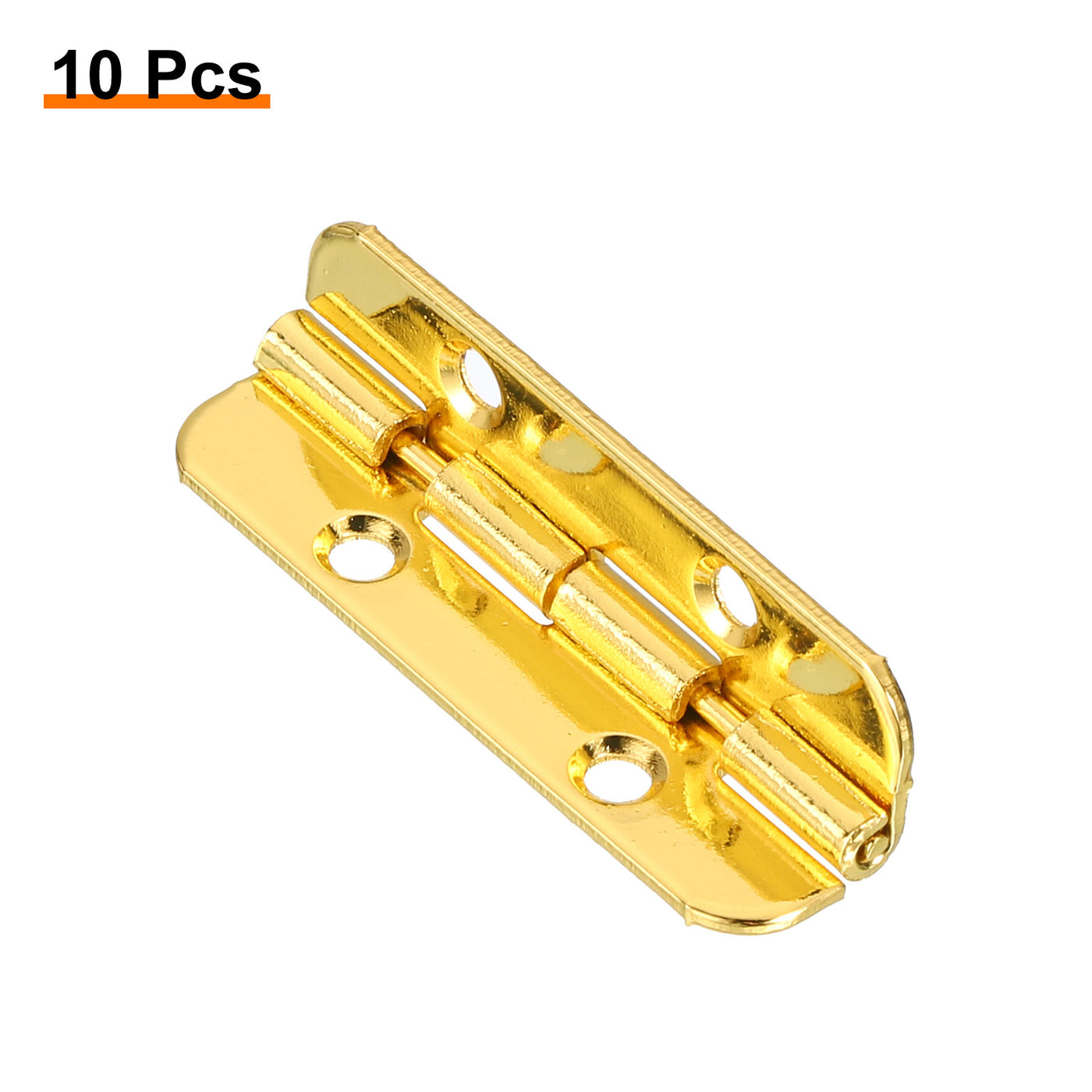 uxcell Uxcell Mini Oval Hinges, 90 Degree Long Folding Butt Hinges, Jewelry Gift Box Hinge, Cabinet Gate Door Hinge with Screws, 40x10mm Gold, 10 Pcs