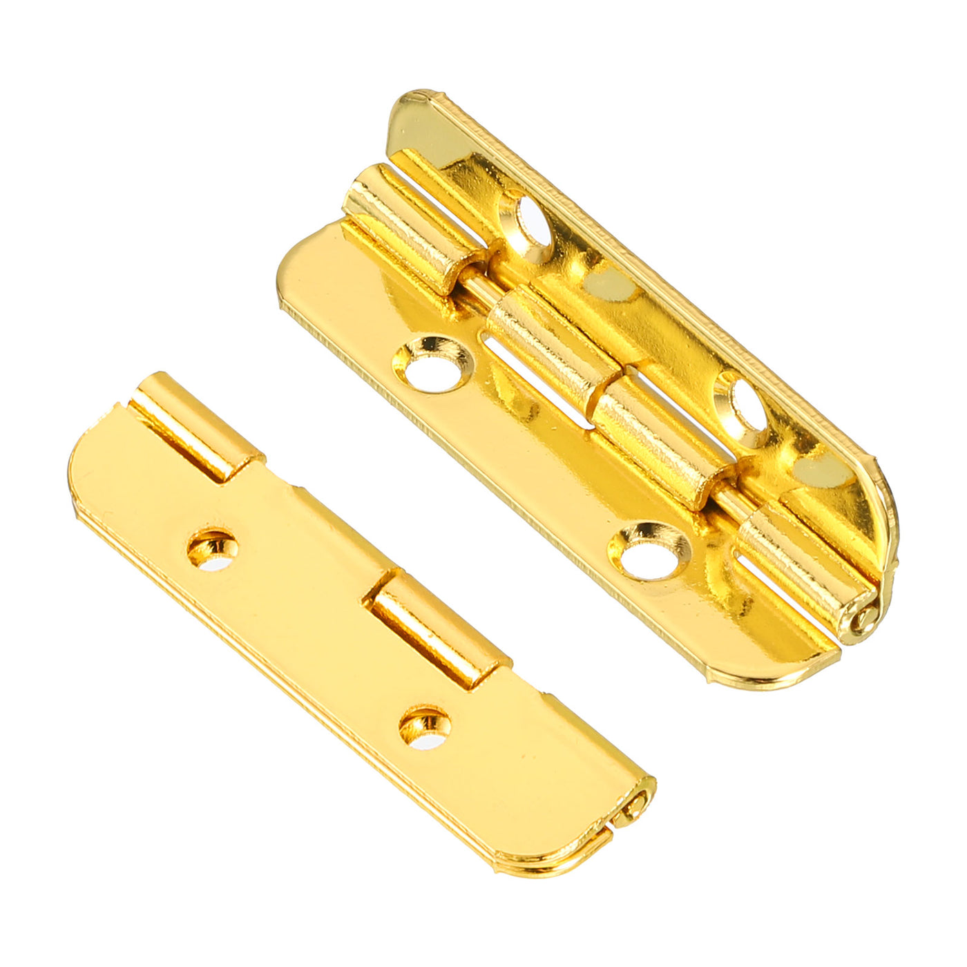 uxcell Uxcell Mini Oval Hinges, 90 Degree Long Folding Butt Hinges, Jewelry Gift Box Hinge, Cabinet Gate Door Hinge with Screws, 40x10mm Gold, 10 Pcs