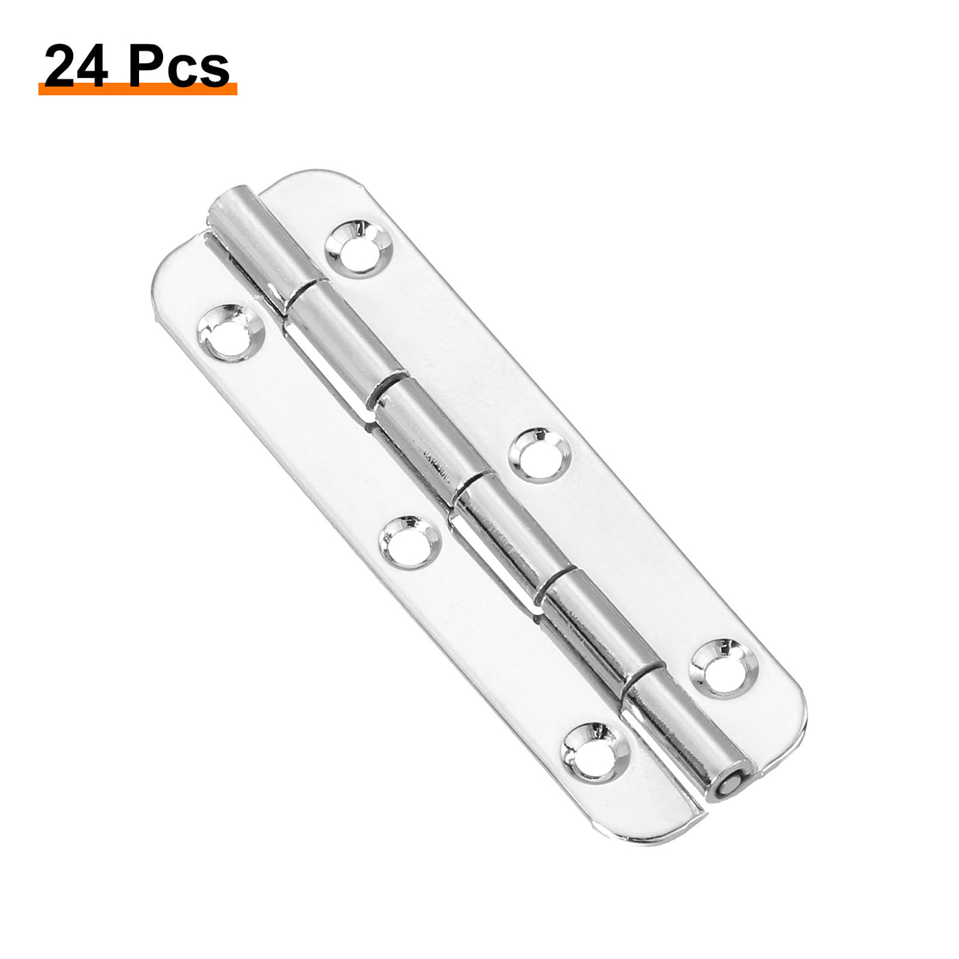 uxcell Uxcell Mini Oval Hinges, 180 Degree Long Folding Butt Hinges, Jewelry Gift Box Hinge, Cabinet Gate Door Hinge with Screws, 50x15mm Nickel, 24 Pcs