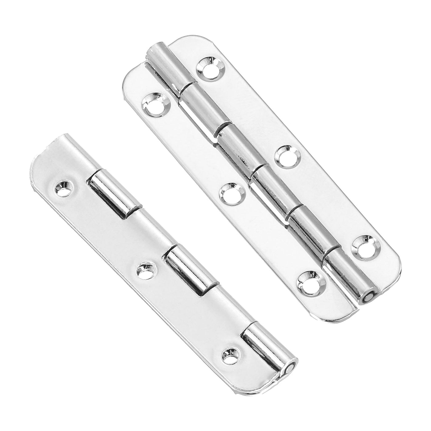 uxcell Uxcell Mini Oval Hinges, 180 Degree Long Folding Butt Hinges, Jewelry Gift Box Hinge, Cabinet Gate Door Hinge with Screws, 50x15mm Nickel, 24 Pcs