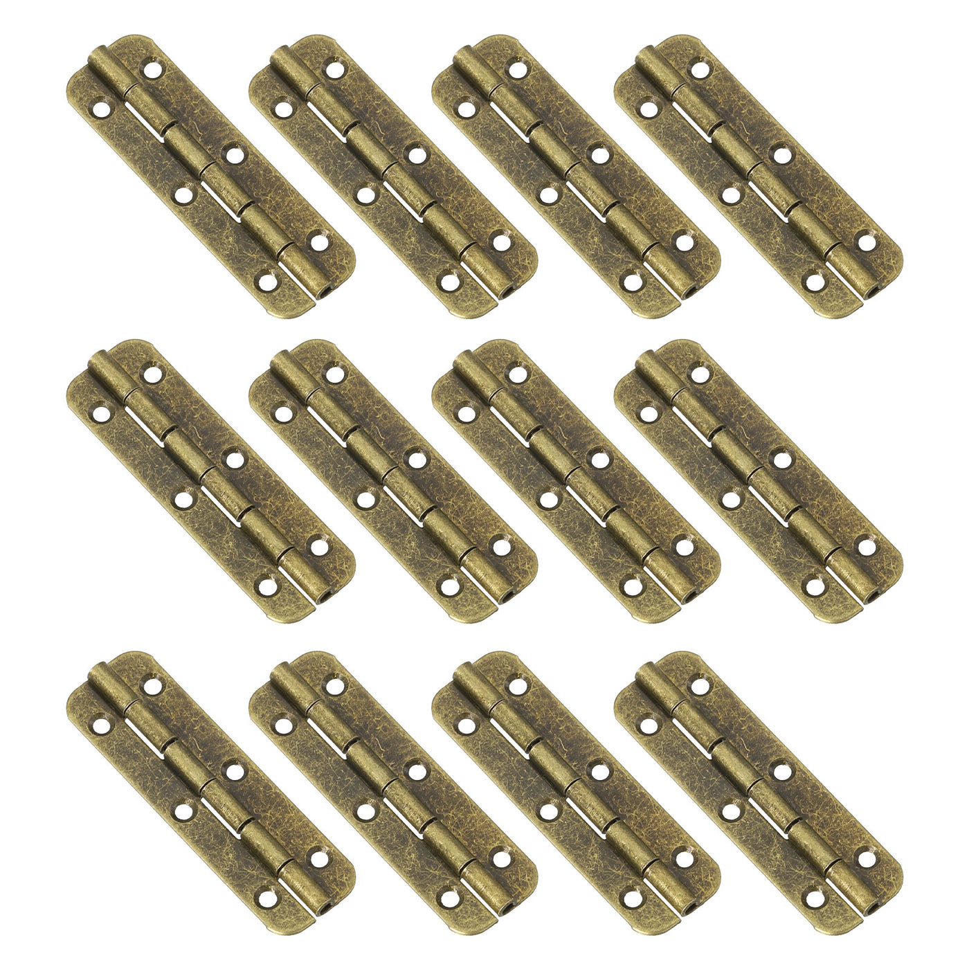 uxcell Uxcell Mini Oval Hinges, 180 Degree Long Folding Butt Hinges, Jewelry Gift Box Hinge, Cabinet Gate Door Hinge with Screws, 50x15mm Bronze, 12 Pcs