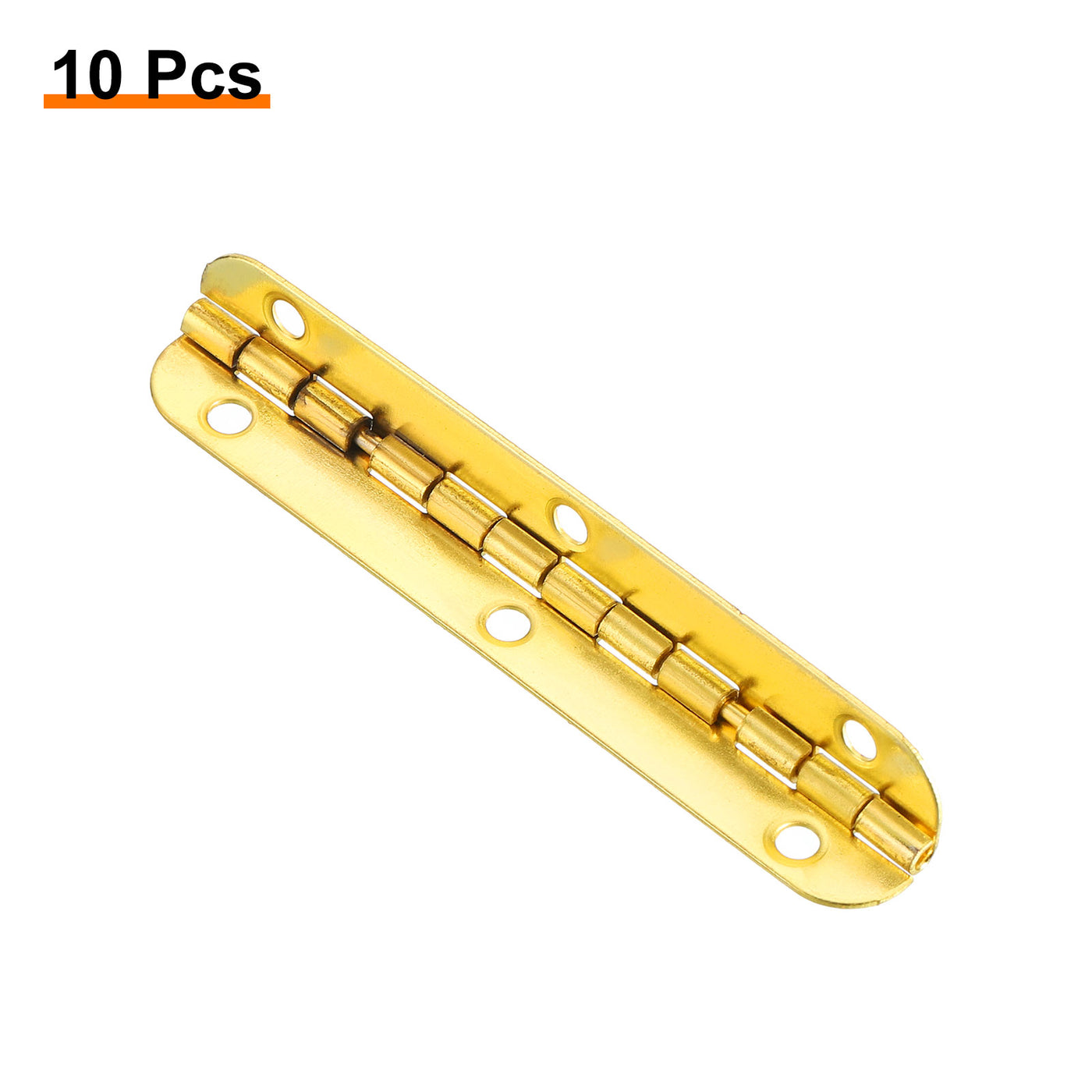 uxcell Uxcell Mini Oval Hinges, 90 Degree Long Folding Butt Hinges, Jewelry Gift Box Hinge, Cabinet Gate Door Hinge with Screws, 65x9mm Gold, 10 Pcs