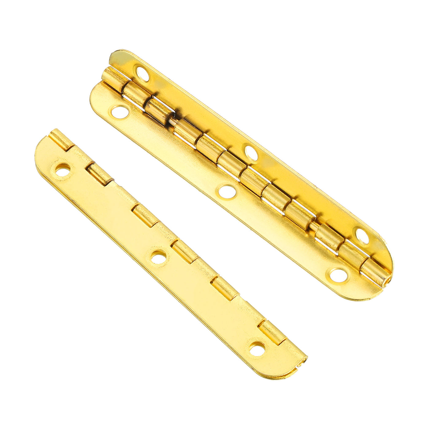 uxcell Uxcell Mini Oval Hinges, 90 Degree Long Folding Butt Hinges, Jewelry Gift Box Hinge, Cabinet Gate Door Hinge with Screws, 65x9mm Gold, 10 Pcs