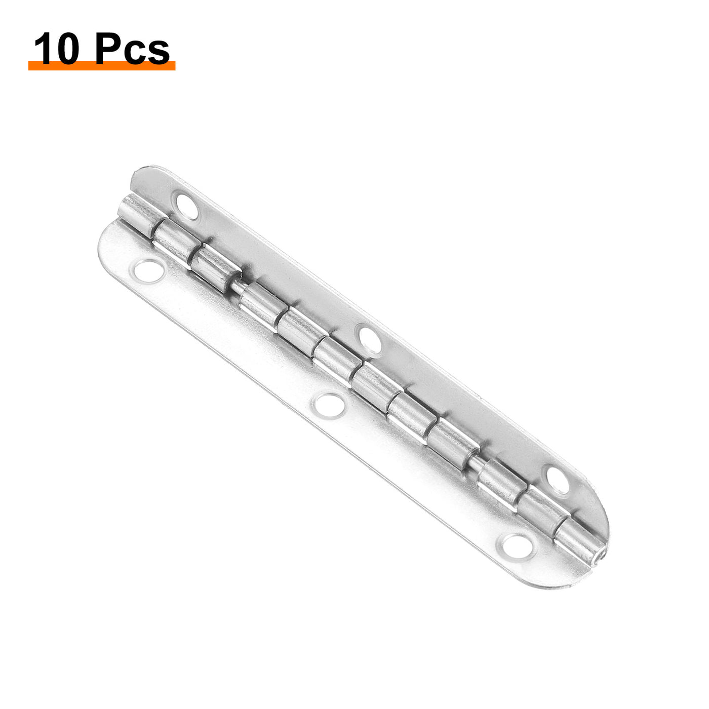 uxcell Uxcell Mini Oval Hinges, 90 Degree Long Folding Butt Hinges, Jewelry Gift Box Hinge, Cabinet Gate Door Hinge with Screws, 65x9mm Silver, 10 Pcs