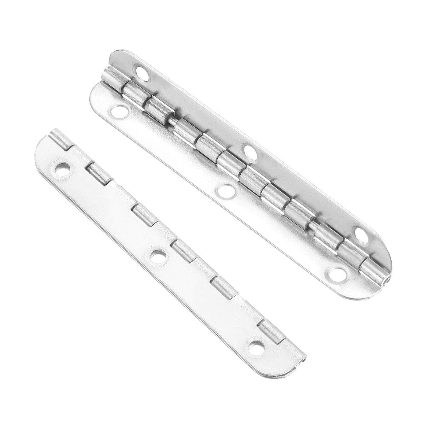 uxcell Uxcell Mini Oval Hinges, 90 Degree Long Folding Butt Hinges, Jewelry Gift Box Hinge, Cabinet Gate Door Hinge with Screws, 65x9mm Silver, 10 Pcs