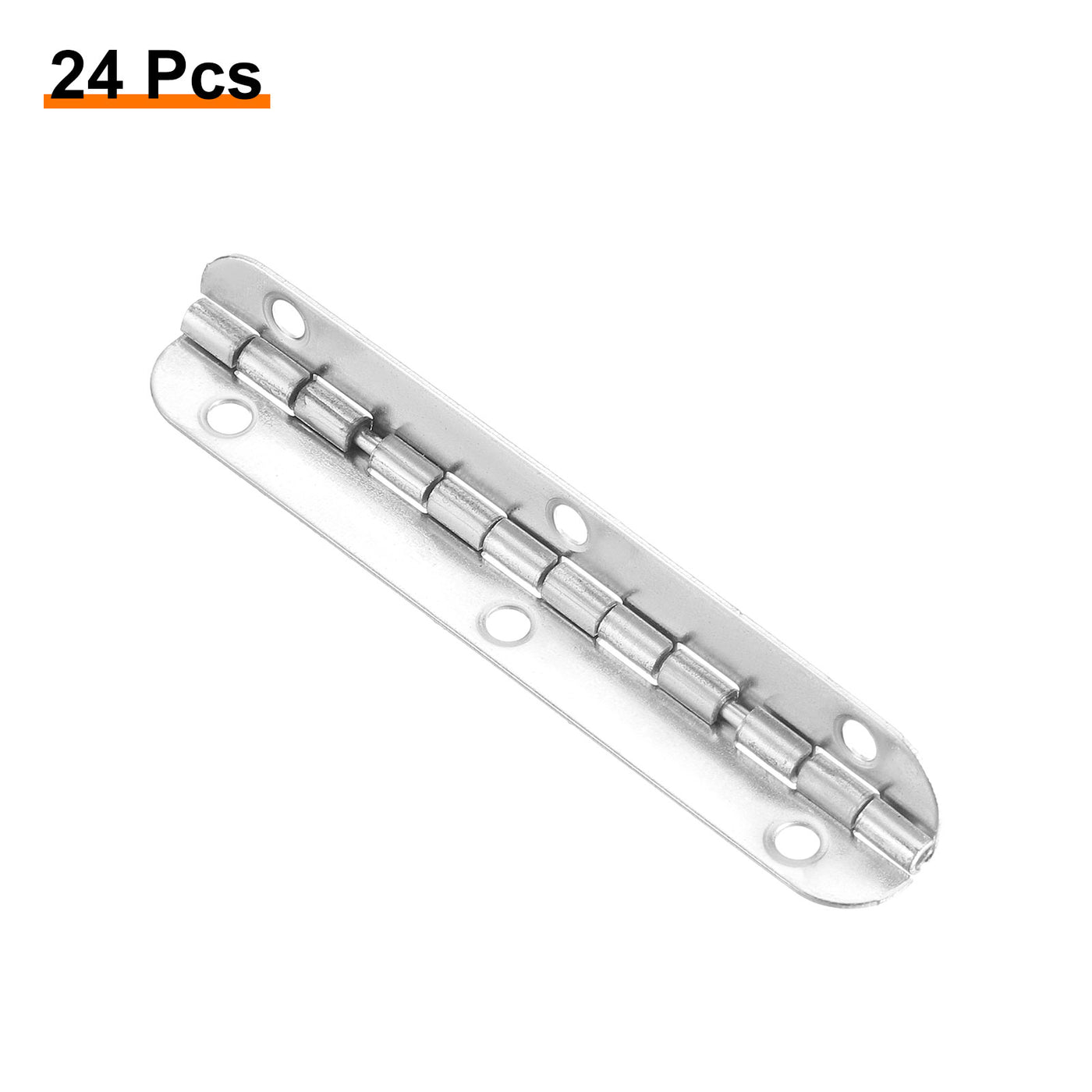 uxcell Uxcell Mini Oval Hinges, 90 Degree Long Folding Butt Hinges, Jewelry Gift Box Hinge, Cabinet Gate Door Hinge with Screws, 65x9mm Silver, 24 Pcs