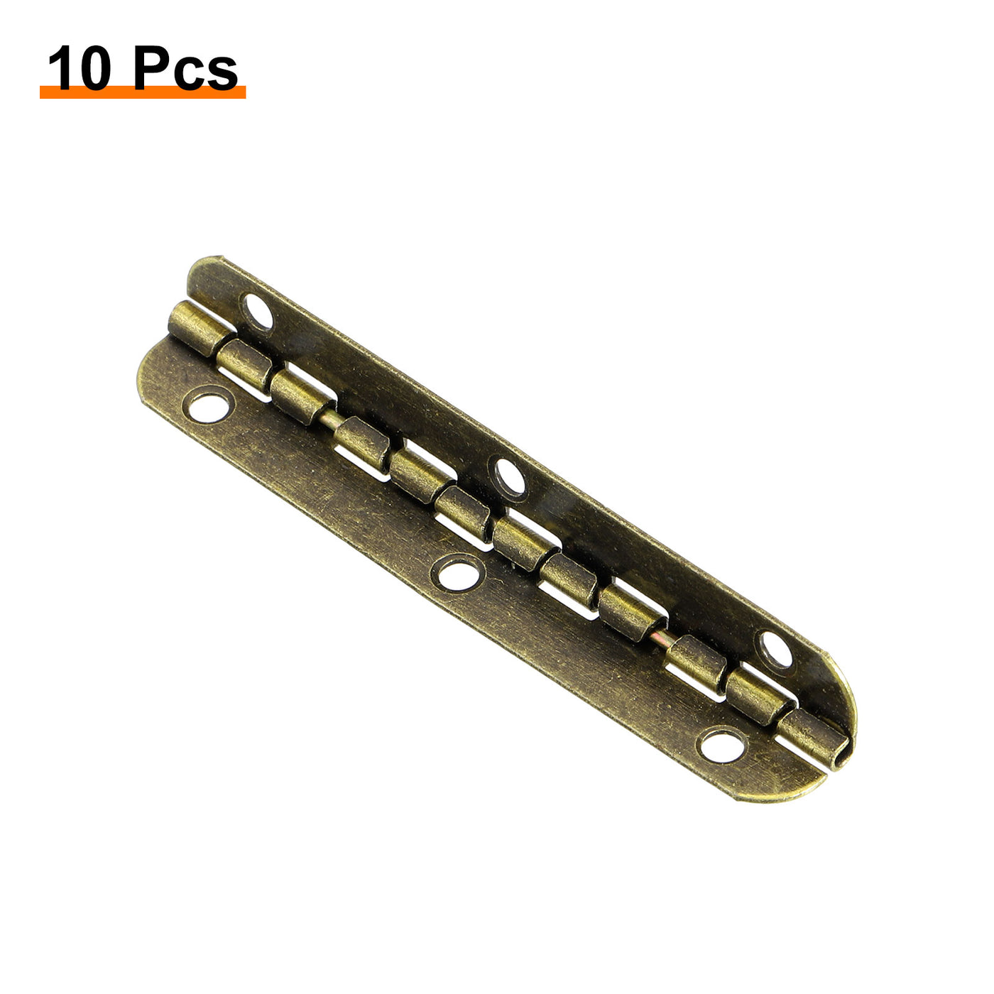 uxcell Uxcell Mini Oval Hinges, 90 Degree Long Folding Butt Hinges, Jewelry Gift Box Hinge, Cabinet Gate Door Hinge with Screws, 65x9mm Bronze, 10 Pcs