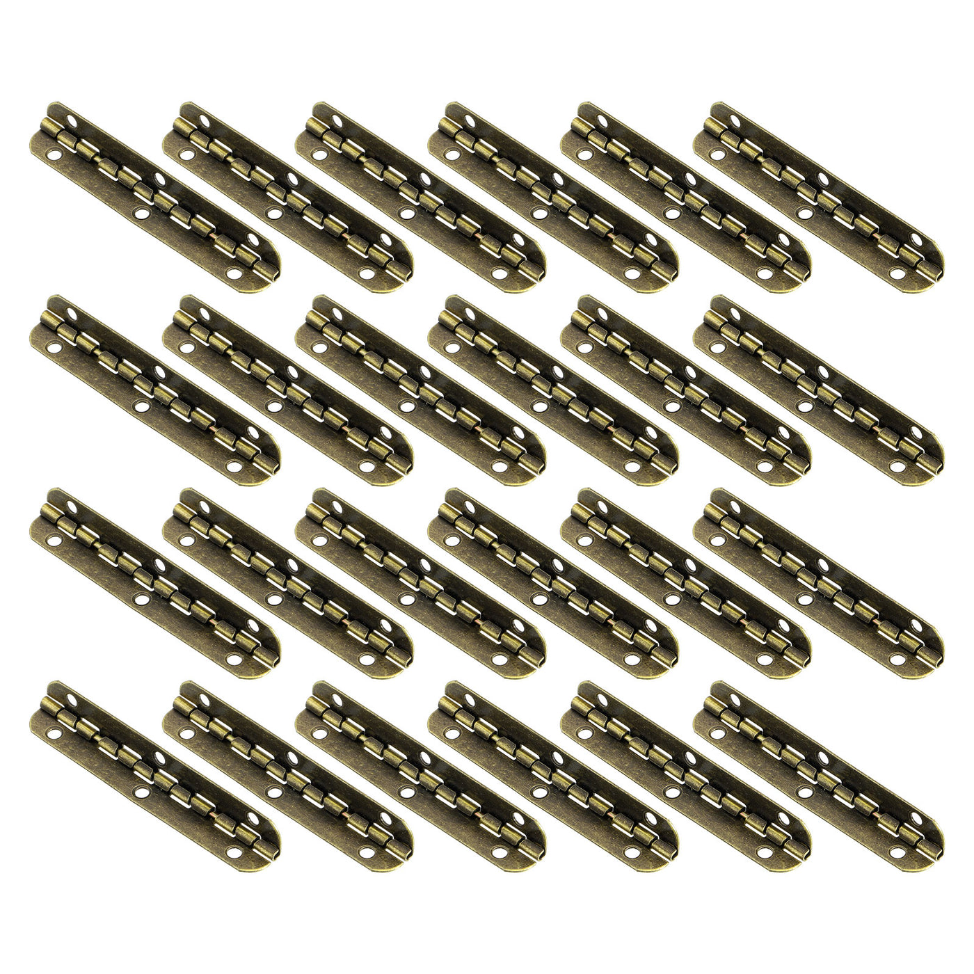 uxcell Uxcell Mini Oval Hinges, 90 Degree Long Folding Butt Hinges, Jewelry Gift Box Hinge, Cabinet Gate Door Hinge with Screws, 65x9mm Bronze, 24 Pcs