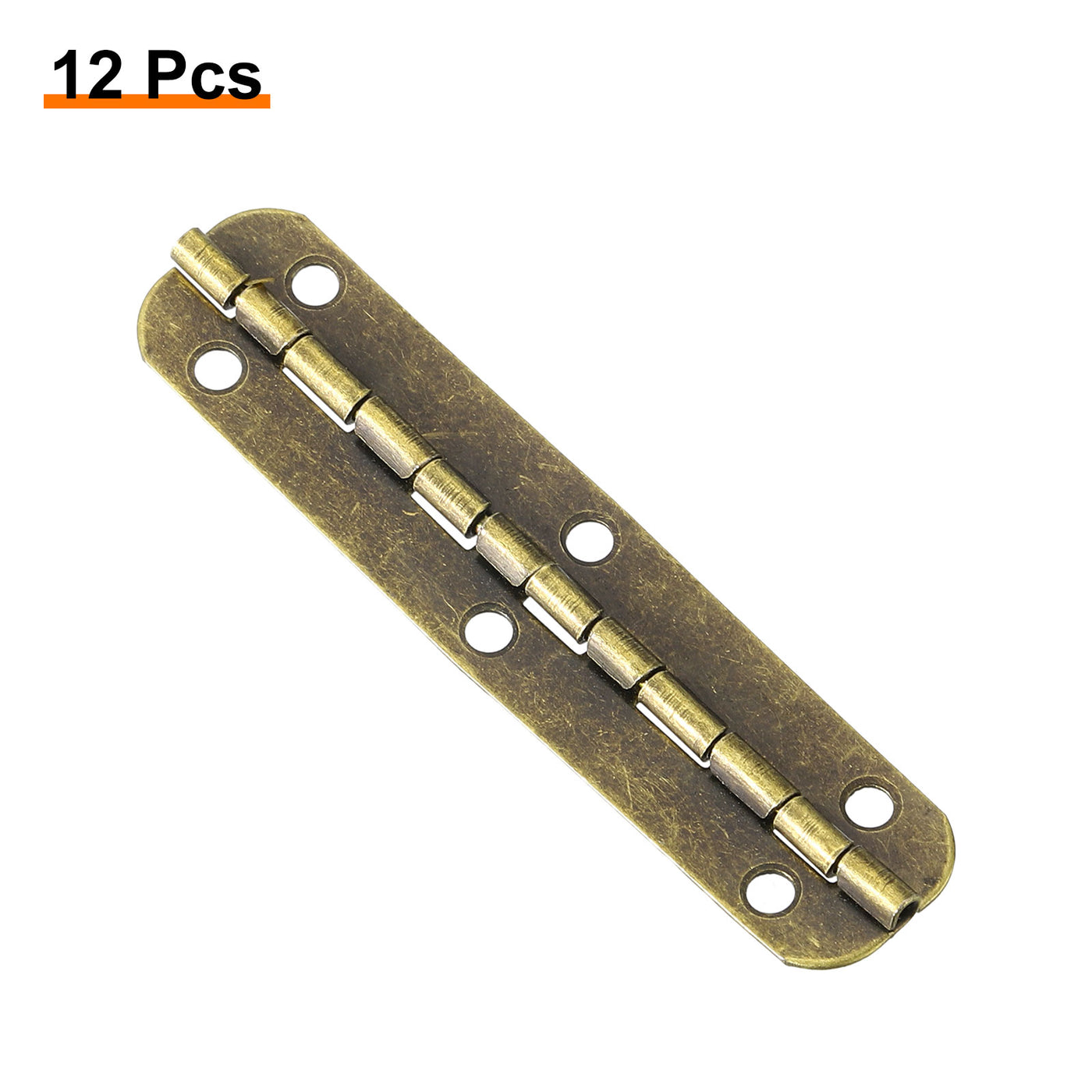 uxcell Uxcell Mini Oval Hinges, 180 Degree Long Folding Butt Hinges, Jewelry Gift Box Hinge, Cabinet Gate Door Hinge with Screws, 65x15mm Bronze, 12 Pcs