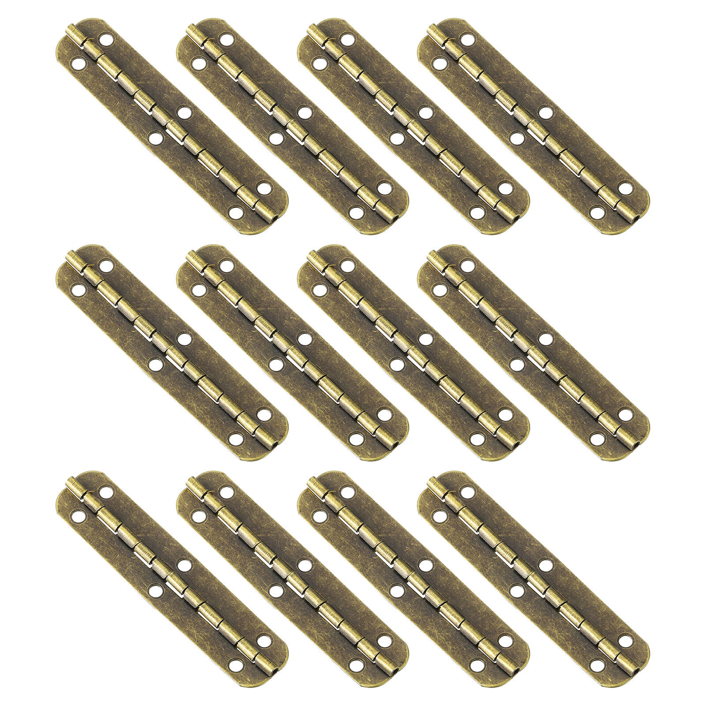 uxcell Uxcell Mini Oval Hinges, 180 Degree Long Folding Butt Hinges, Jewelry Gift Box Hinge, Cabinet Gate Door Hinge with Screws, 65x15mm Bronze, 12 Pcs