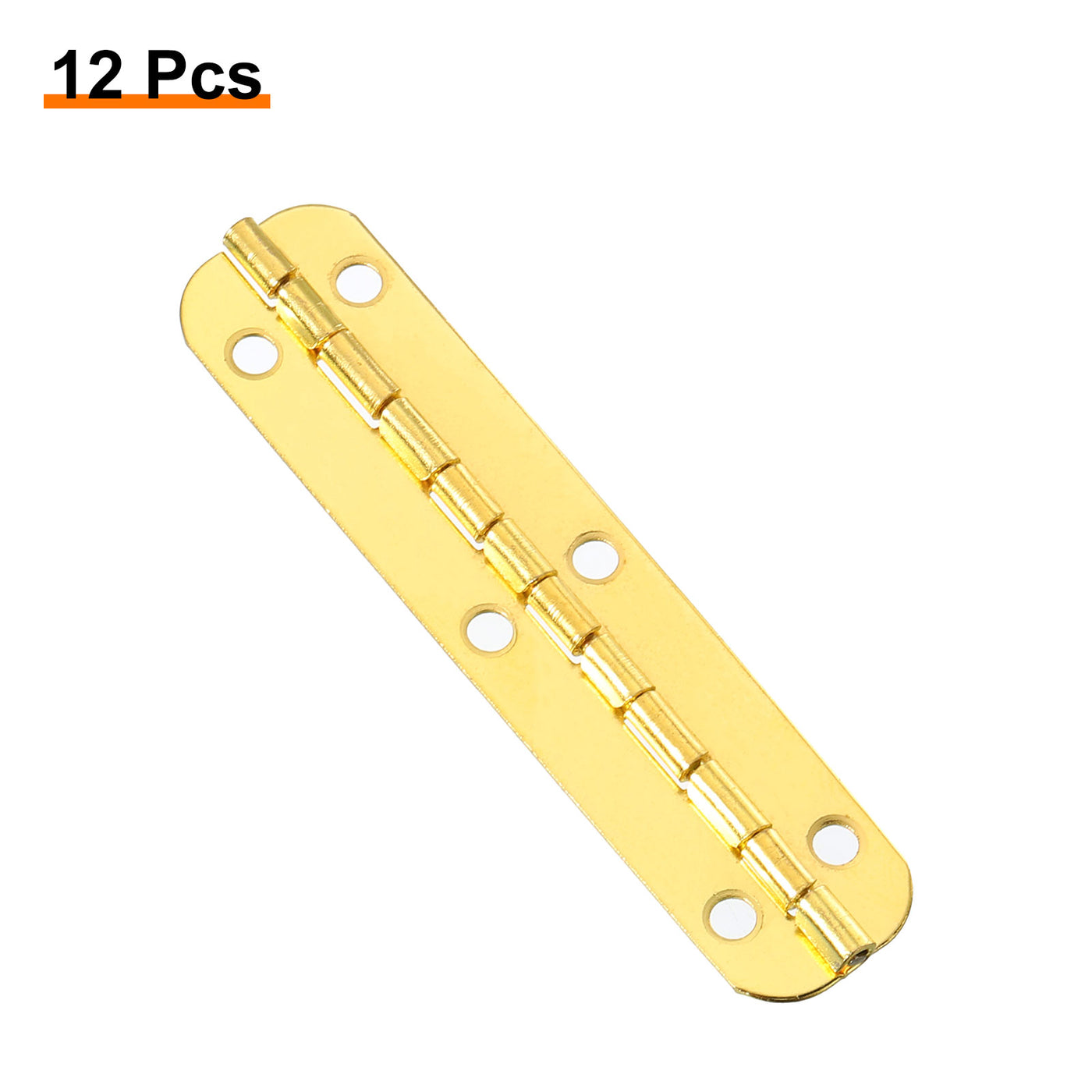 uxcell Uxcell Mini Oval Hinges, 180 Degree Long Folding Butt Hinges, Jewelry Gift Box Hinge, Cabinet Gate Door Hinge with Screws, 65x15mm Gold, 12 Pcs