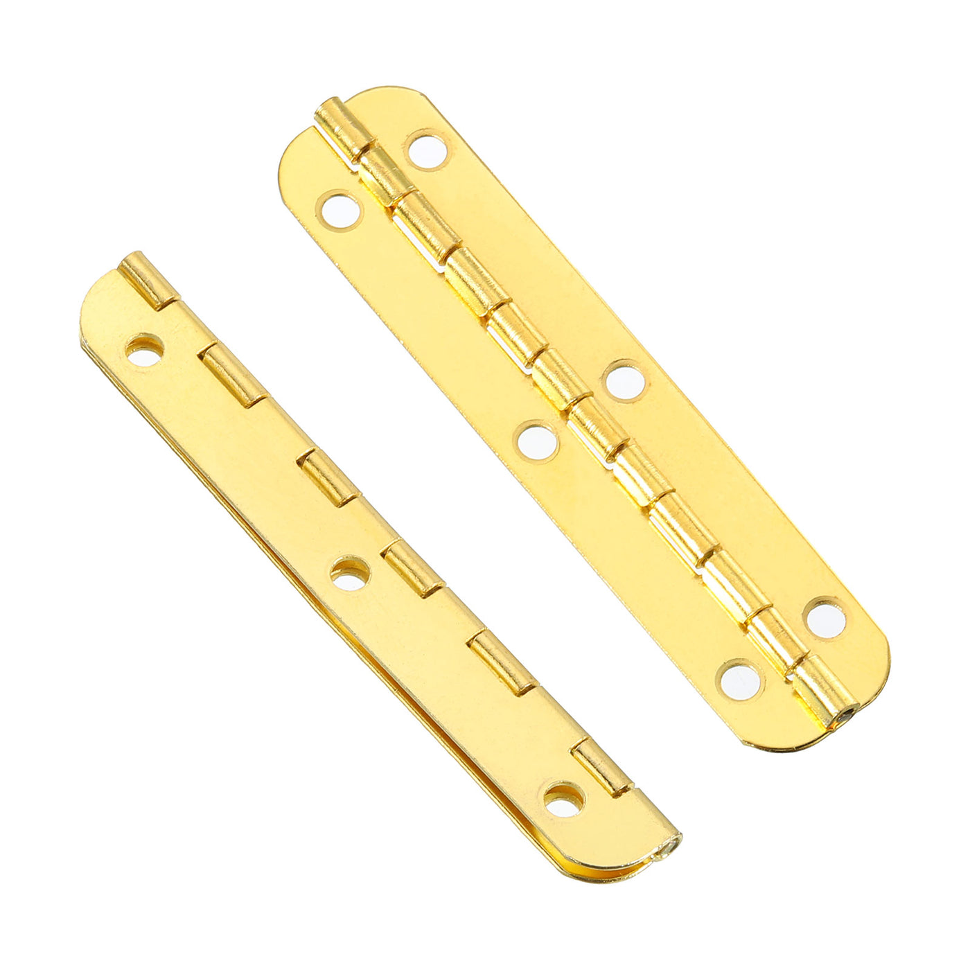 uxcell Uxcell Mini Oval Hinges, 180 Degree Long Folding Butt Hinges, Jewelry Gift Box Hinge, Cabinet Gate Door Hinge with Screws, 65x15mm Gold, 12 Pcs