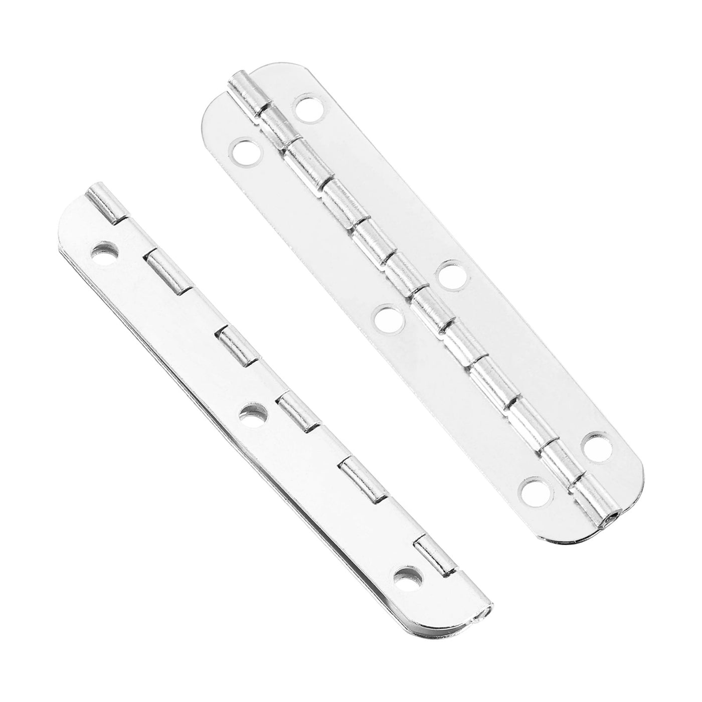 uxcell Uxcell Mini Oval Hinges, 180 Degree Long Folding Butt Hinges, Jewelry Gift Box Hinge, Cabinet Gate Door Hinge with Screws, 65x15mm White Nickel, 12 Pcs