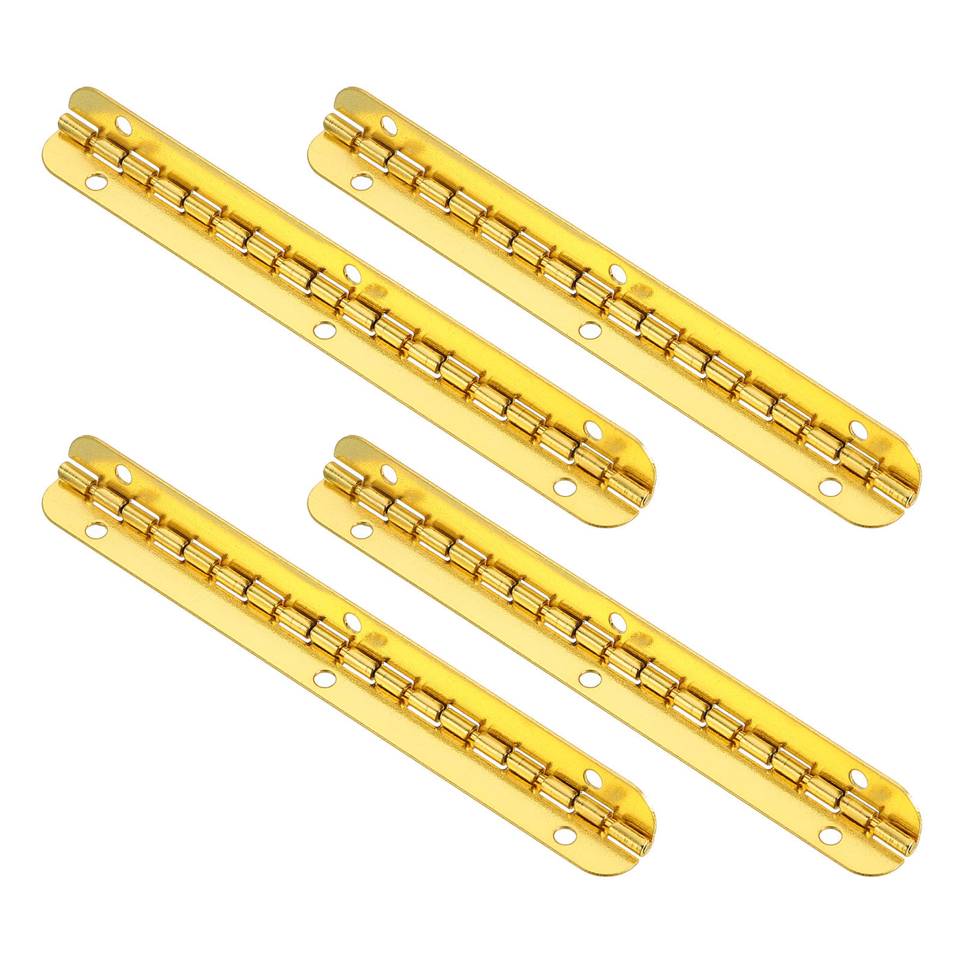 uxcell Uxcell Mini Oval Hinges, 90 Degree Long Folding Butt Hinges, Jewelry Gift Box Hinge, Cabinet Gate Door Hinge with Screws, 100x9mm Gold, 4 Pcs