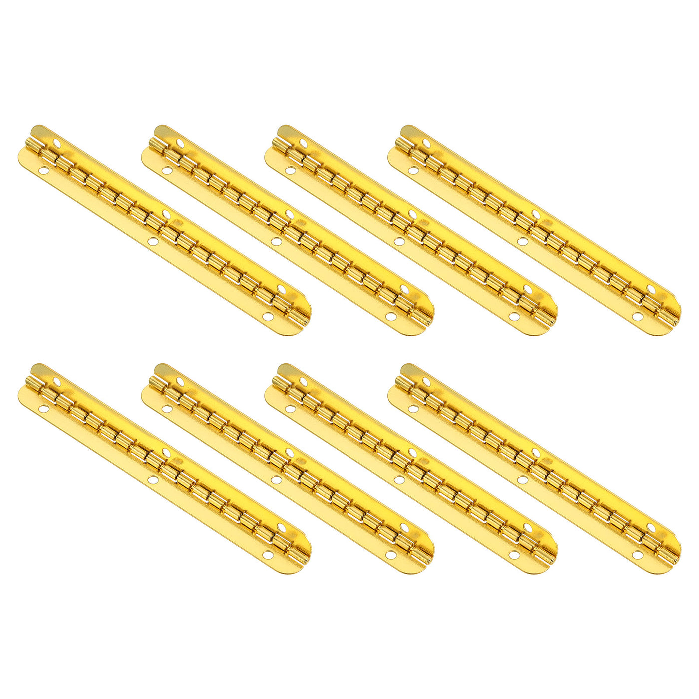 uxcell Uxcell Mini Oval Hinges, 90 Degree Long Folding Butt Hinges, Jewelry Gift Box Hinge, Cabinet Gate Door Hinge with Screws, 100x9mm Gold, 8 Pcs