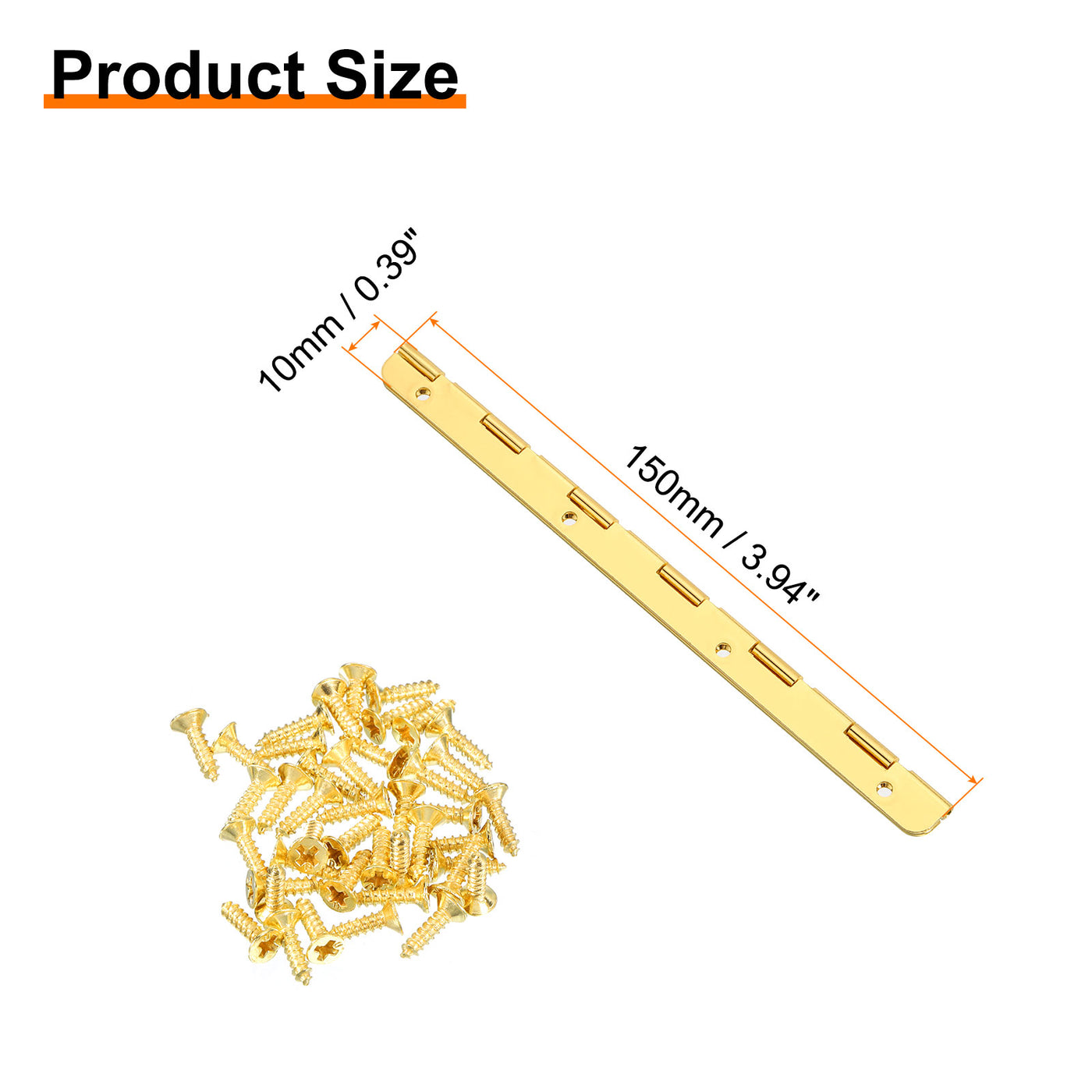 uxcell Uxcell Mini Oval Hinges, 90 Degree Long Folding Butt Hinges, Jewelry Gift Box Hinge, Cabinet Gate Door Hinge with Screws, 150x10mm Gold, 4 Pcs