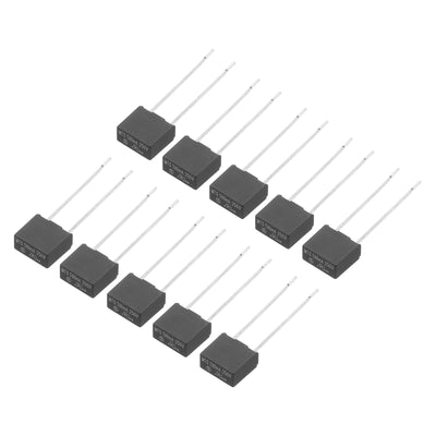 Harfington Uxcell 20 Stück DIP-Montierte Miniatur-Quadrat-Träge Mikro-Sicherung für Elektronikteile PCB LCD Reparatur, T80mA 80mA 250V, Schwarz