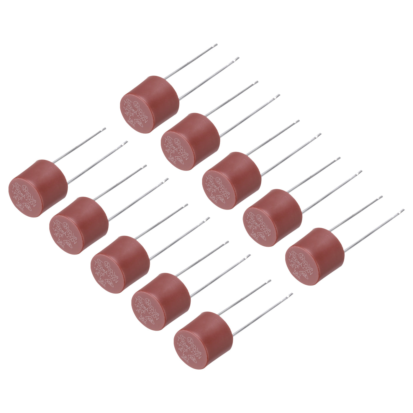 uxcell Uxcell 30 Stück Zylindrische DIP-Montierte Miniatur Runde Träge Mikro Sicherung für Elektronische Teile PCB LCD Reparatur, T250mA 250mA 250V, Rot