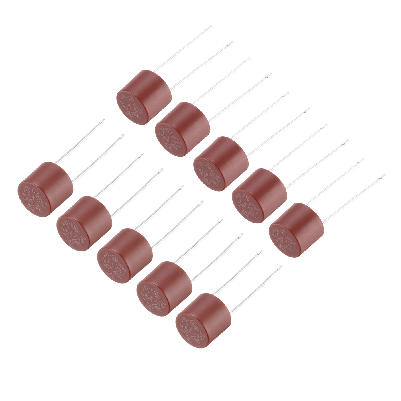 uxcell Uxcell 1Set Zylindrischer DIP-Montierter Miniatur-Rund-Schmelzsicherung für Elektronikteile PCB LCD-Reparatur, 1A 2A 250V, Rot