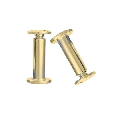 Harfington M5 Binding Barrels and Screws Phillips/Slotted Drive Carbon Steel, Brass Plated