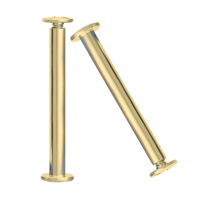 Harfington M5 Binding Barrels and Screws Phillips/Slotted Drive Carbon Steel, Brass Plated