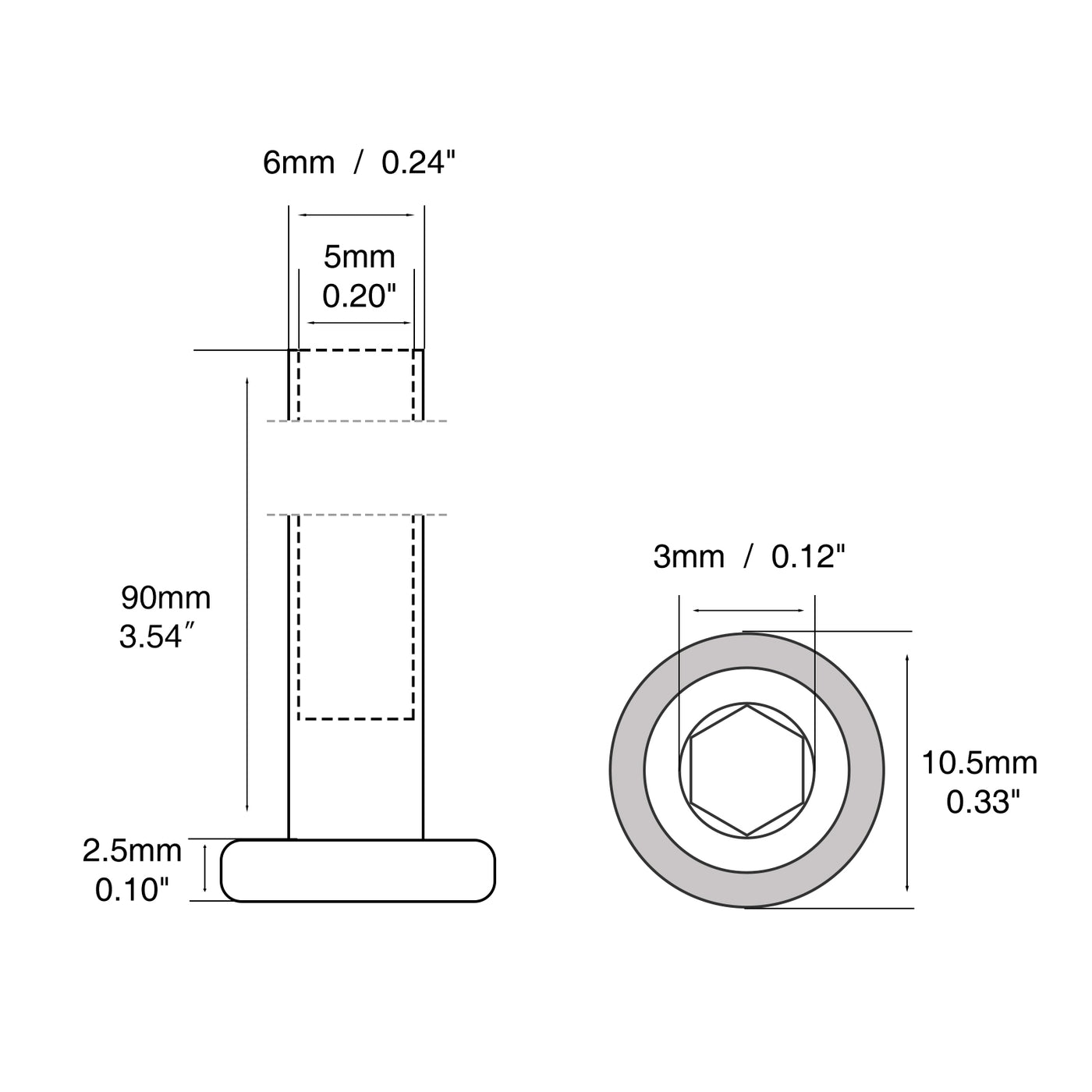 Harfington M2/M3/M4/M5 Binding Barrels (ONLY, NOT INCLUDE SCREWS) Hex Socket Drive 18-8 Stainless Steel