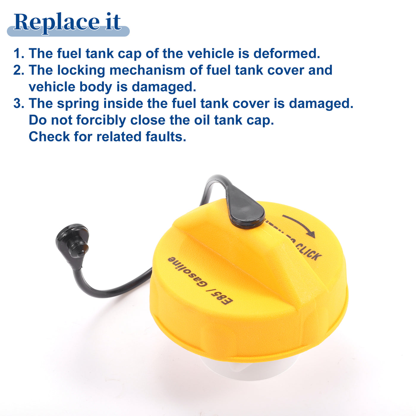 ACROPIX Plastic Gas Fuel Cap Fuel Tank Cap Yellow Fit for Dodge for Ram Journey Caliber No.52030377AB/5278632AG - Pack of 1