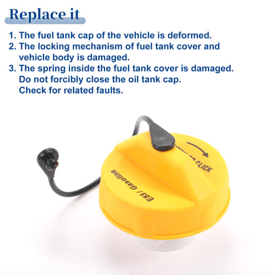 Harfington Plastic Gas Fuel Cap Fuel Tank Cap Yellow Fit for Dodge for Ram Journey Caliber No.52030377AB/5278632AG - Pack of 1
